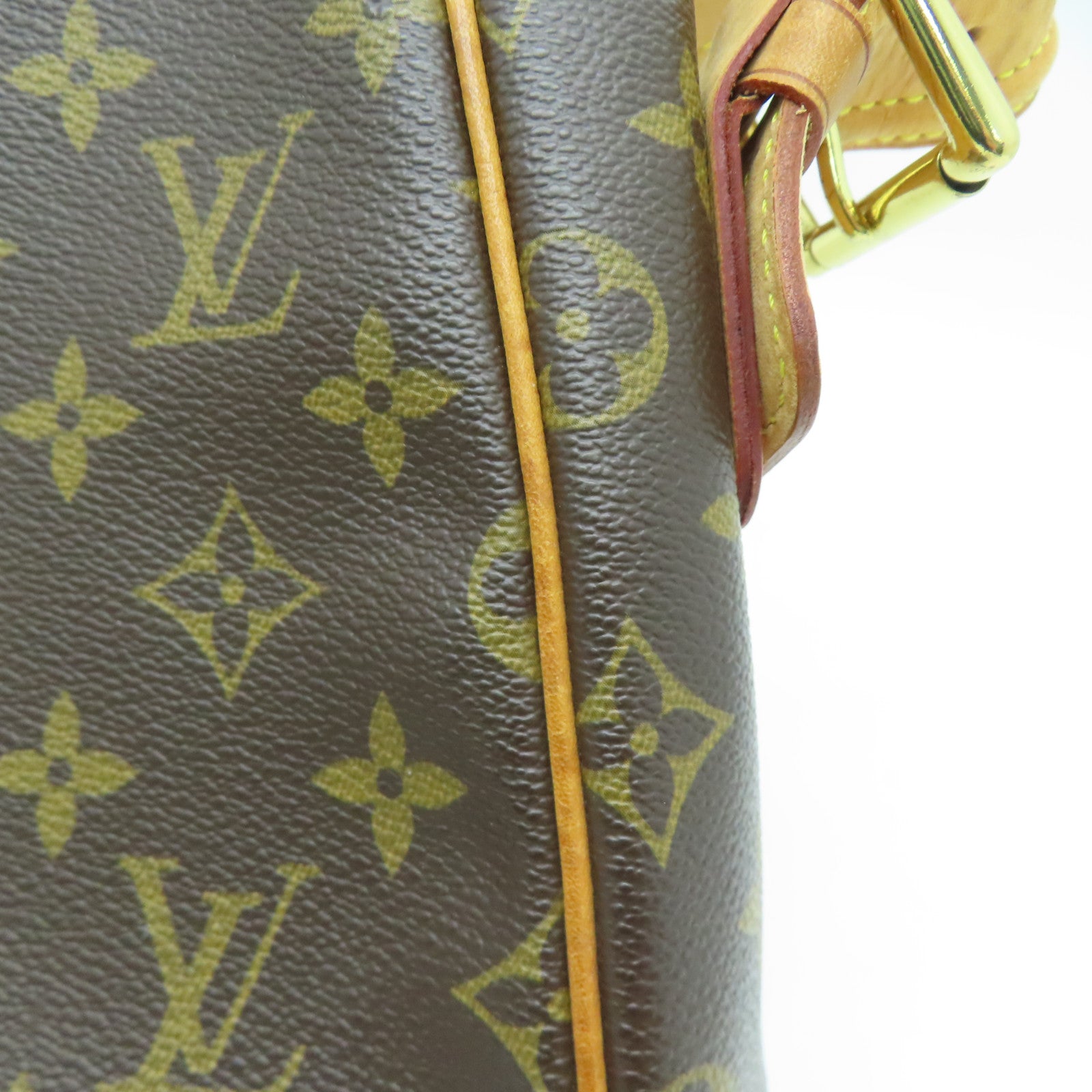 LOUIS VUITTON Monogram Viva Cite GM Gold Buckle Hand Bag / Shoulder Bag Brown