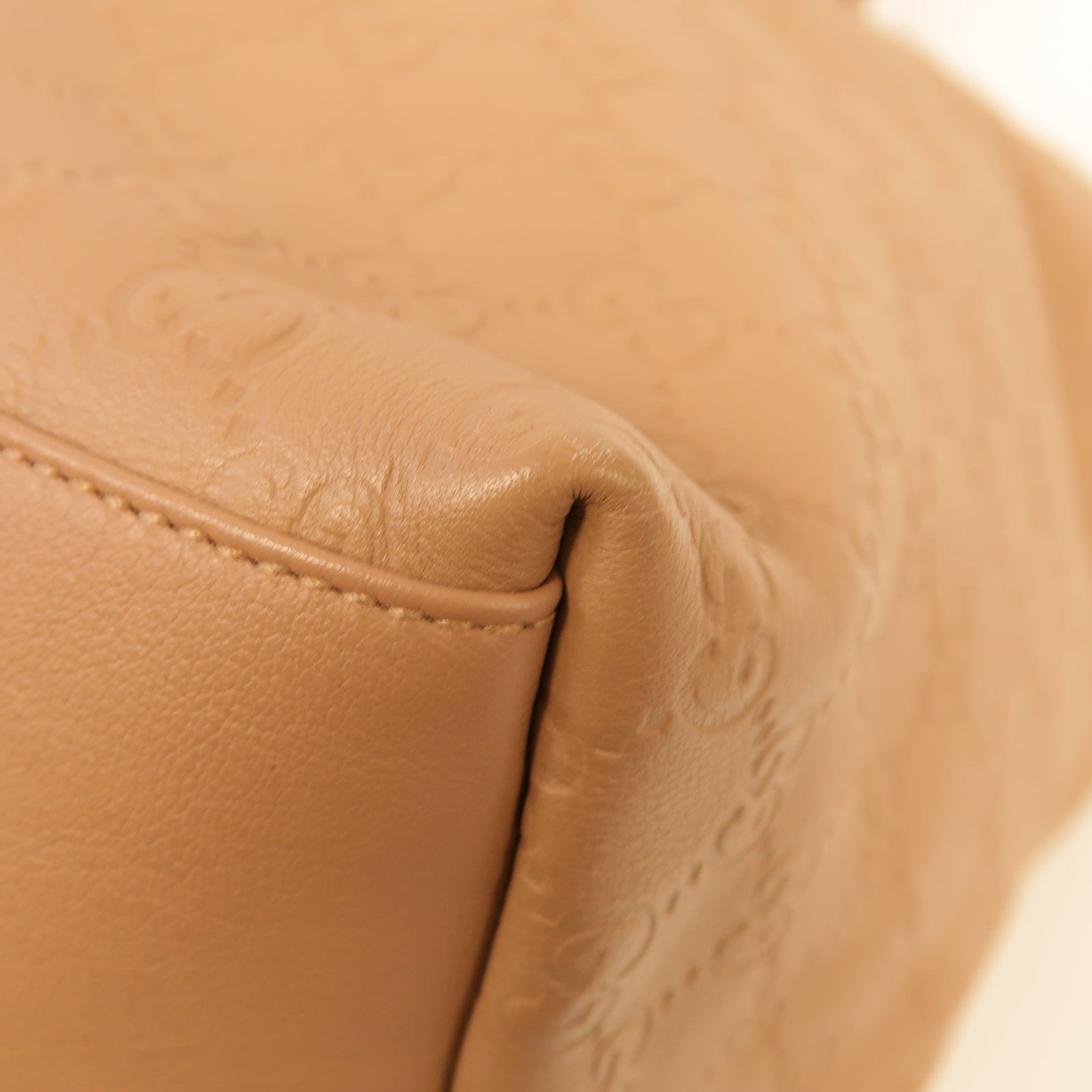 GUCCI 牛皮皮革Tote Bag金扣手挽袋粉紅色