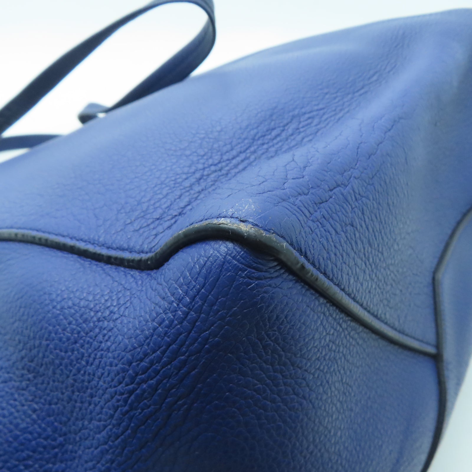 CELINE 牛皮皮革Tote Bag肩背袋藍色