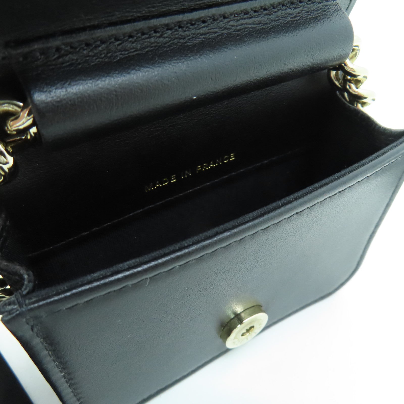 CHANEL 菱格Caviar皮革Chain Shoulder金扣鏈帶肩背袋黑色