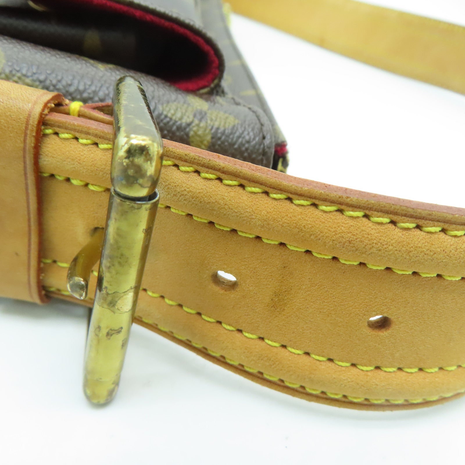 LOUIS VUITTON Monogram Viva Cite GM Gold Buckle Hand Bag / Shoulder Bag Brown