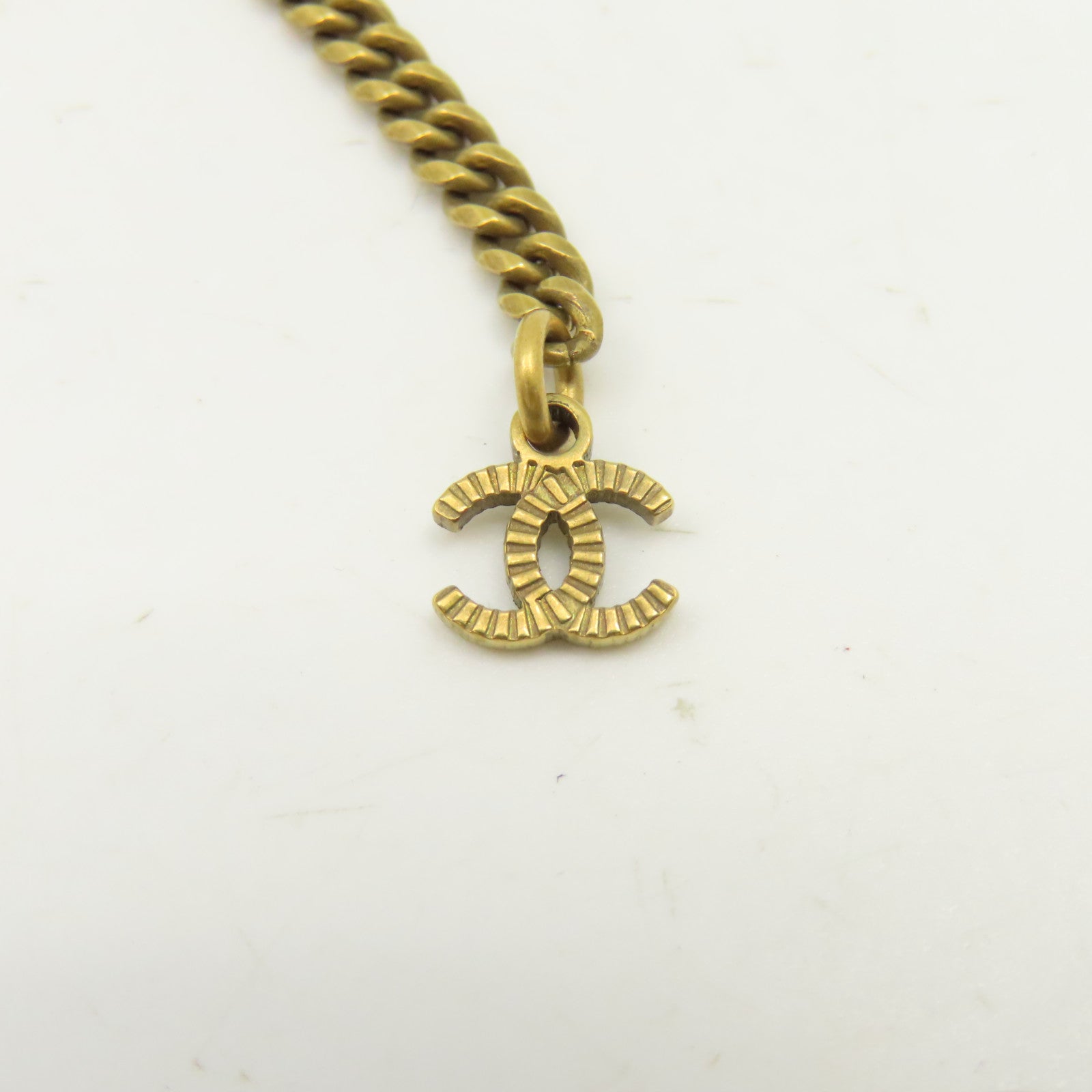 CHANEL 金屬/水晶Necklace項鍊金色#40cm