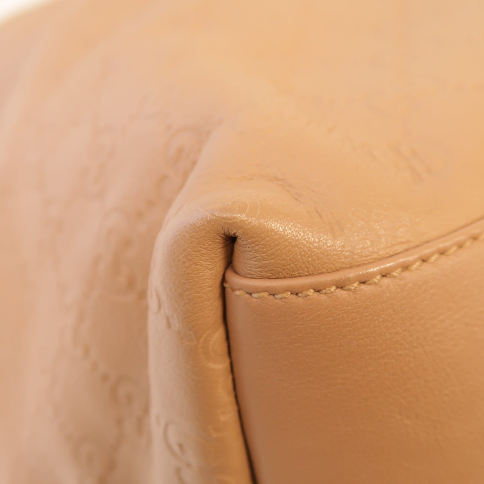 GUCCI 牛皮皮革Tote Bag金扣手挽袋粉紅色