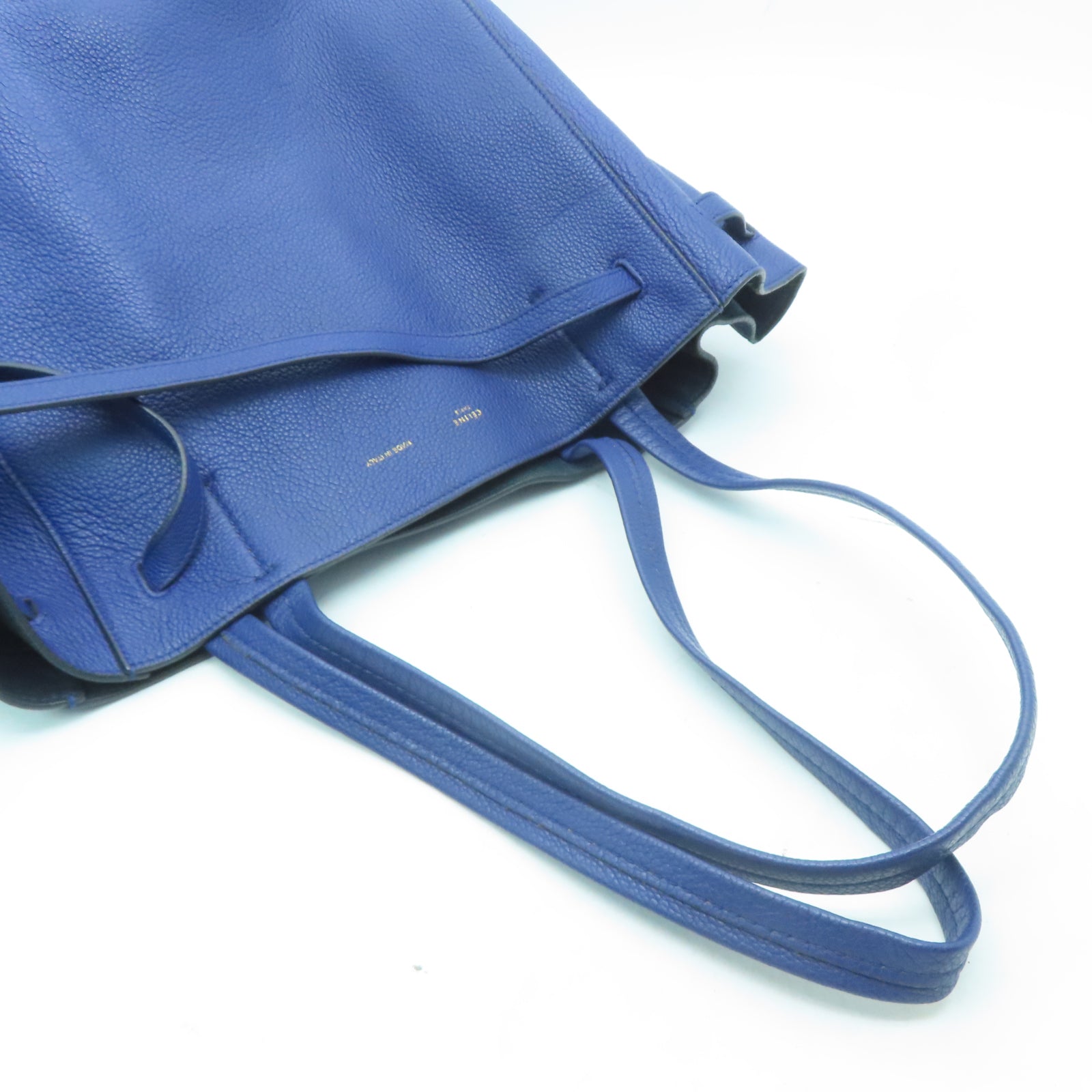 CELINE 牛皮皮革Tote Bag肩背袋藍色