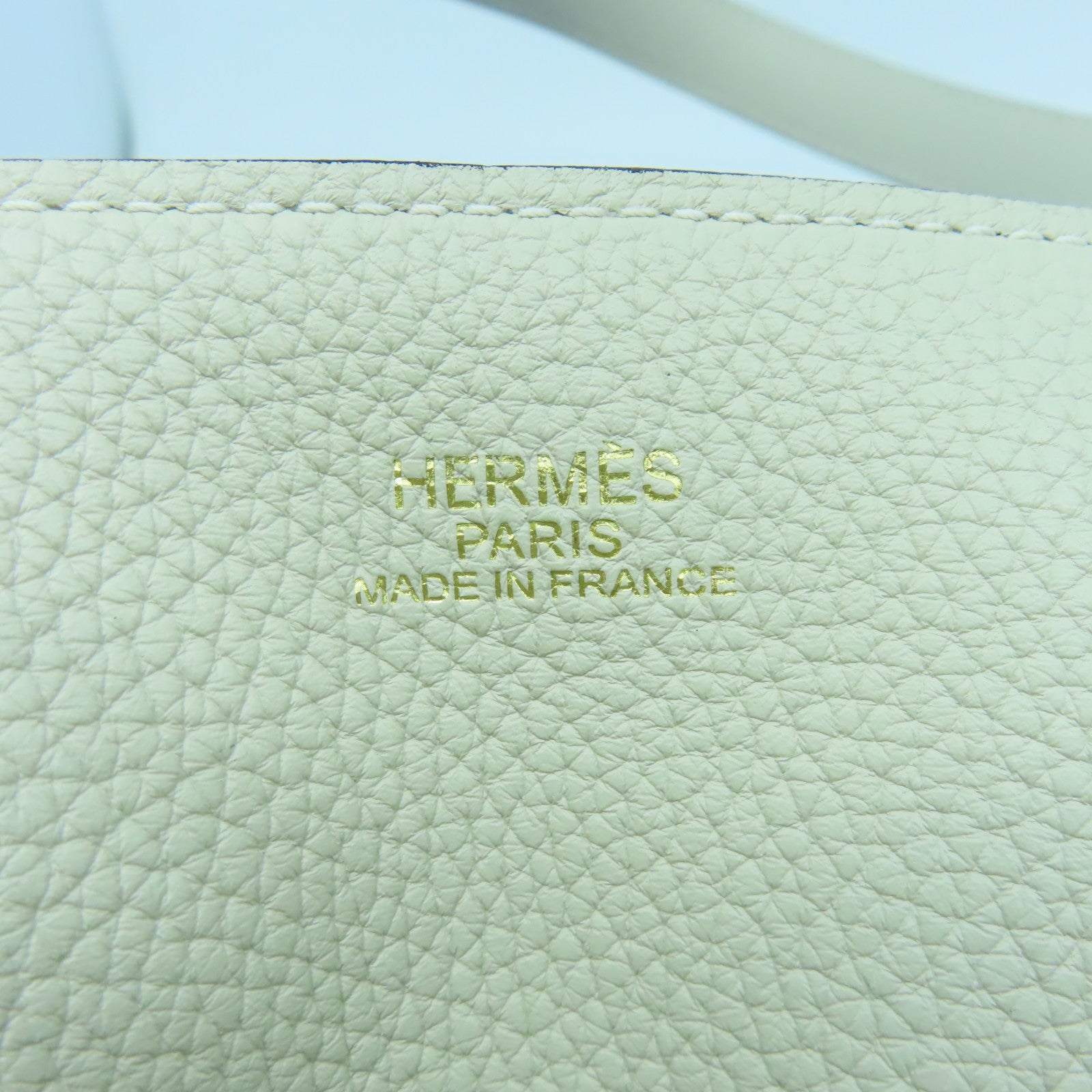 HERMES Clemence皮革Double Sens 45肩背袋Bleu Electrique電光藍/Craie奶昔白