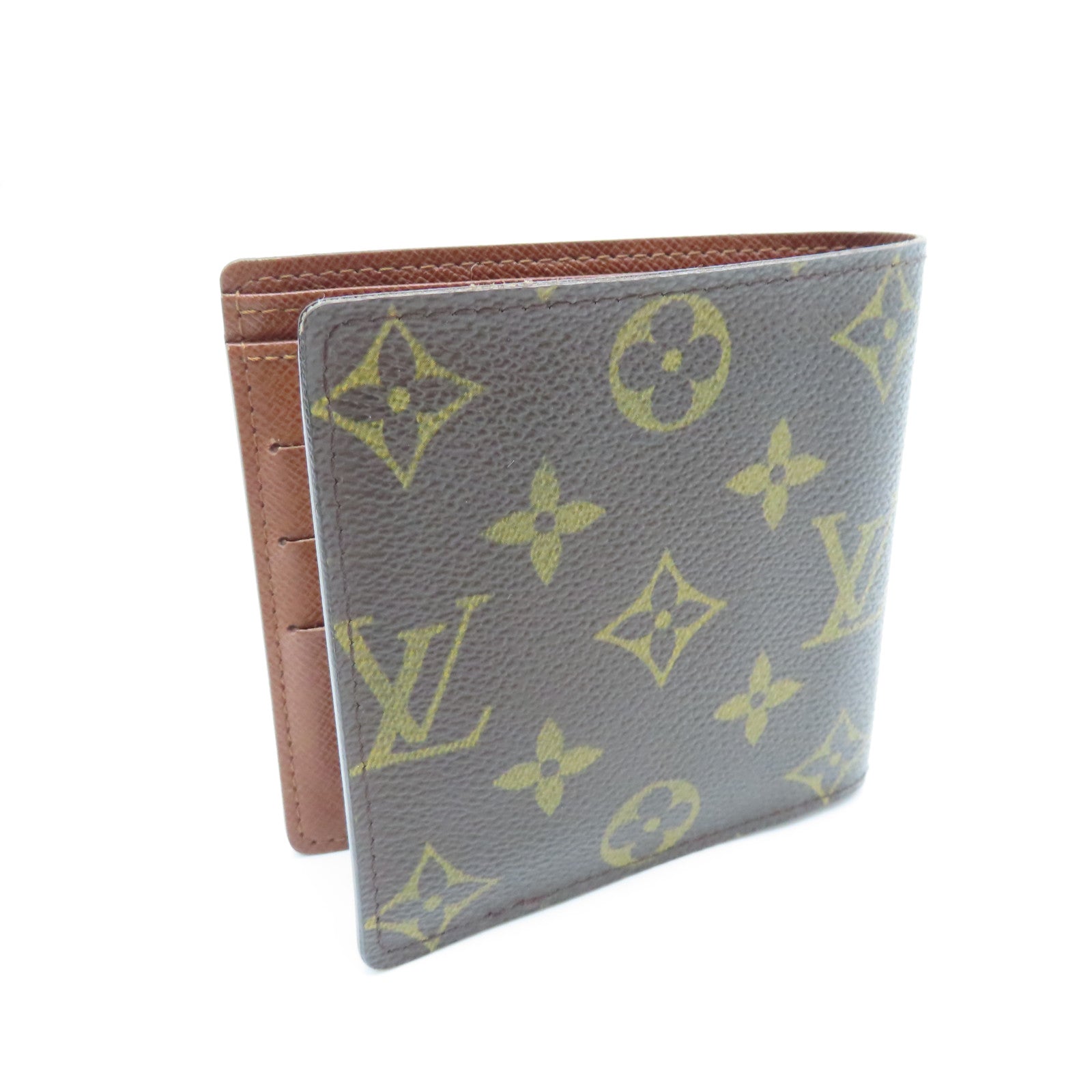 LOUIS VUITTON Monogram Multiple Wallet Gold Buckle Wallet Brown