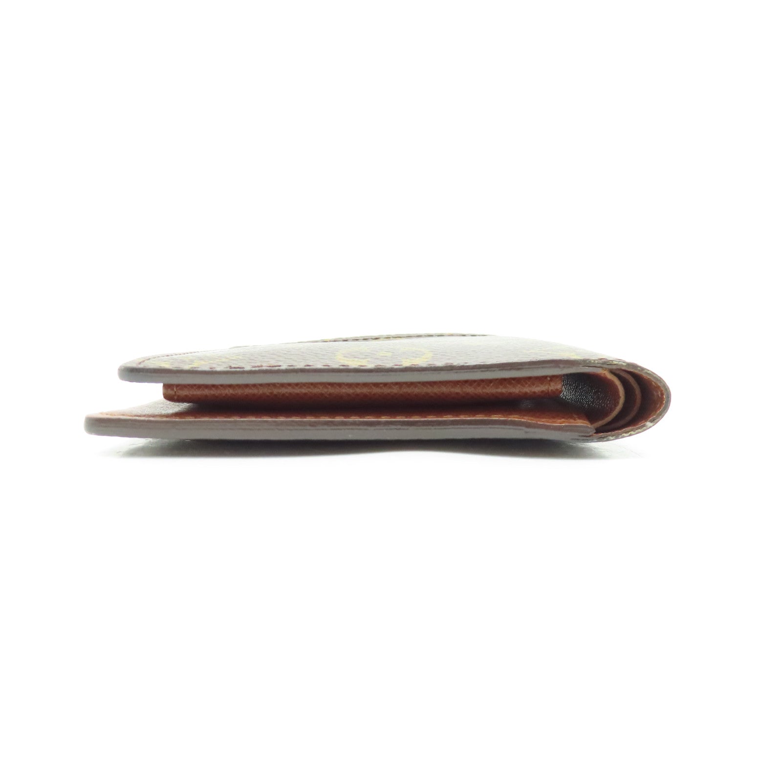 LOUIS VUITTON Monogram Multiple Wallet Gold Buckle Wallet Brown