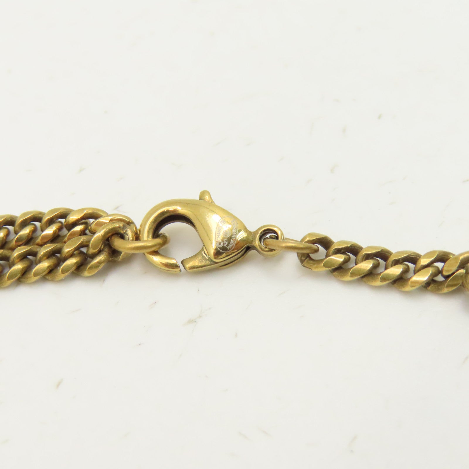 CHANEL 金屬/水晶Necklace項鍊金色#40cm