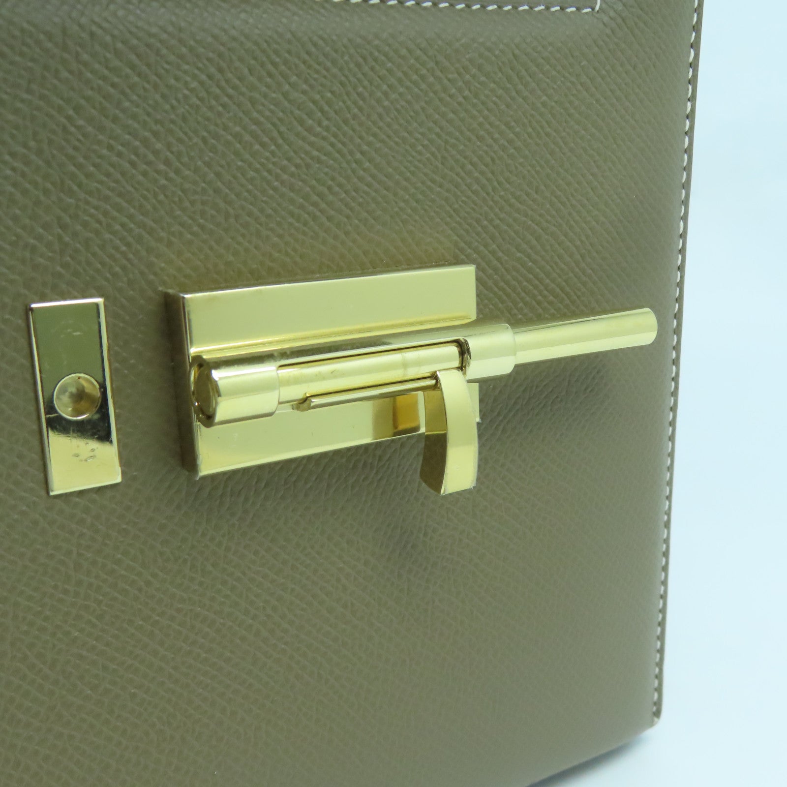 HERMES Epsom皮革Verrou 23金扣肩背袋大象灰色