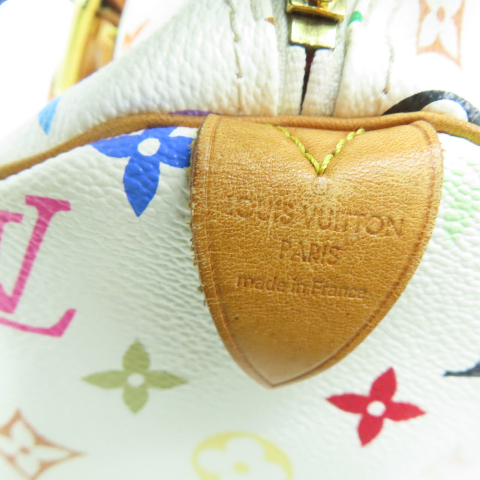 LOUIS VUITTON 【激減優惠】Monogram Multicolore Speedy 30金扣手挽袋白色彩色