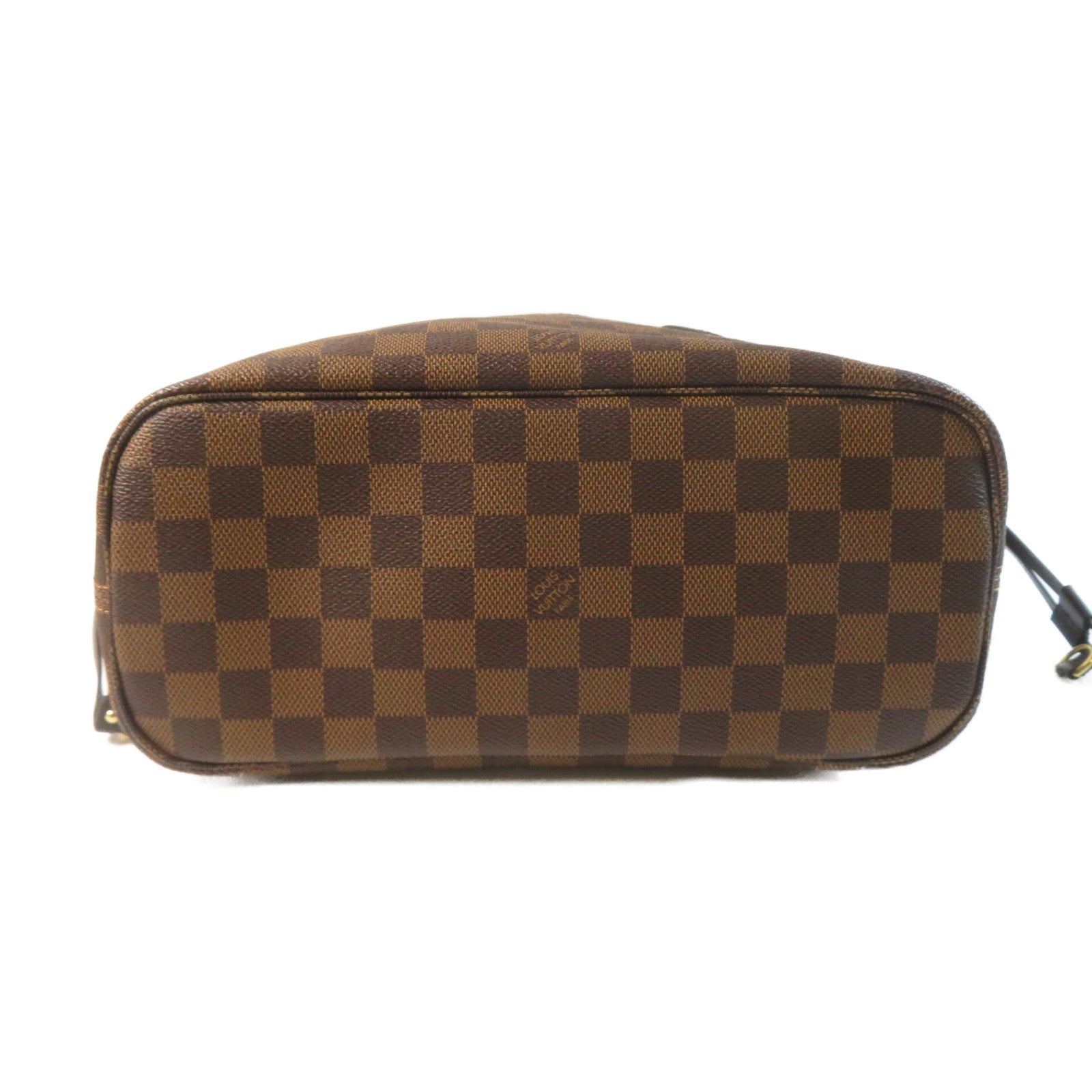 LOUIS VUITTON Damier Ebene Neverfull PM金扣手挽袋啡色