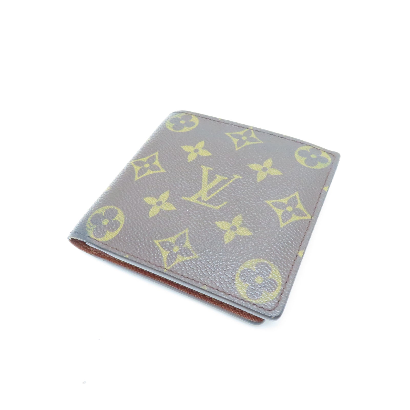 LOUIS VUITTON Monogram Multiple Wallet Gold Buckle Wallet Brown