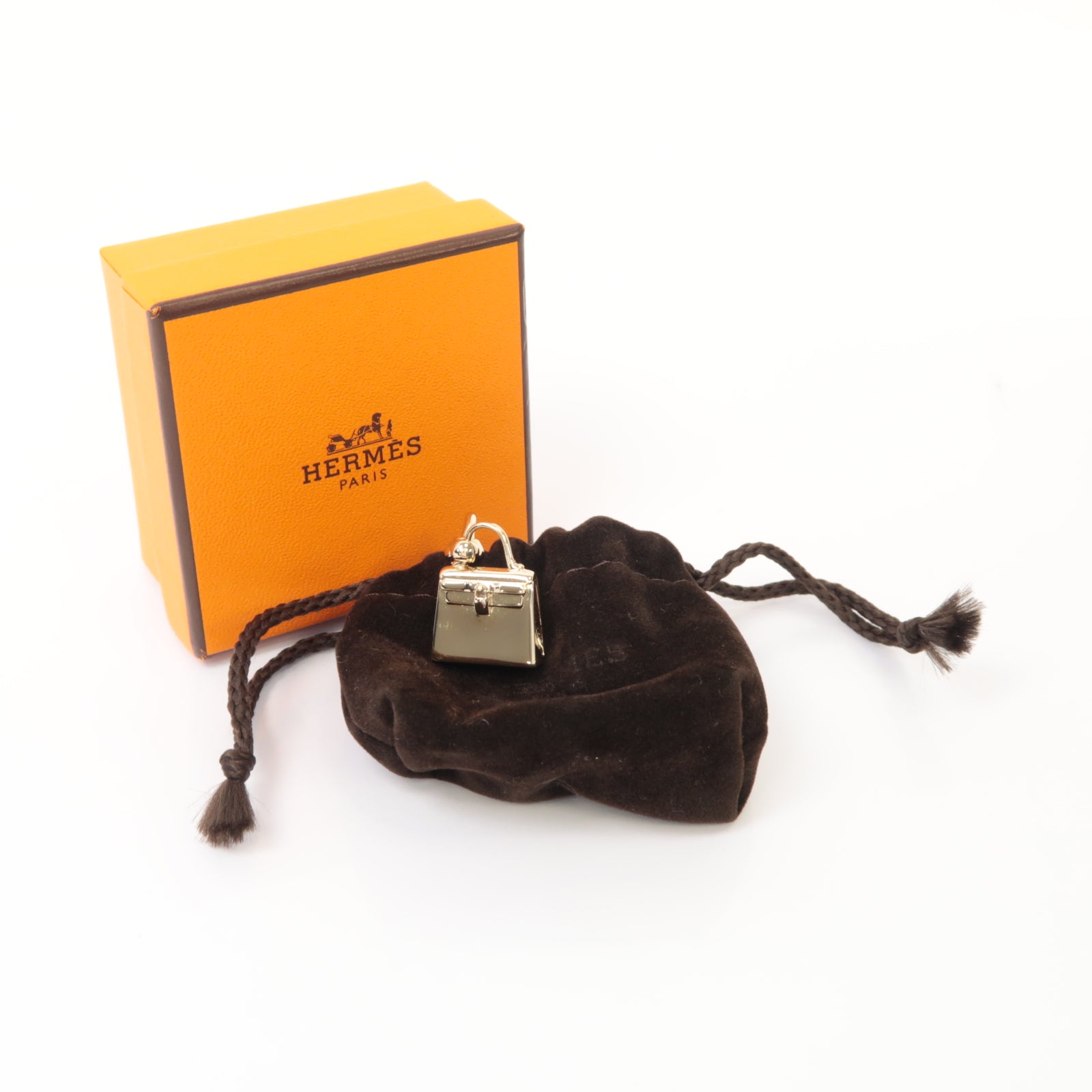 HERMES 金屬Mini Kelly Twilly Ring絲巾扣金色