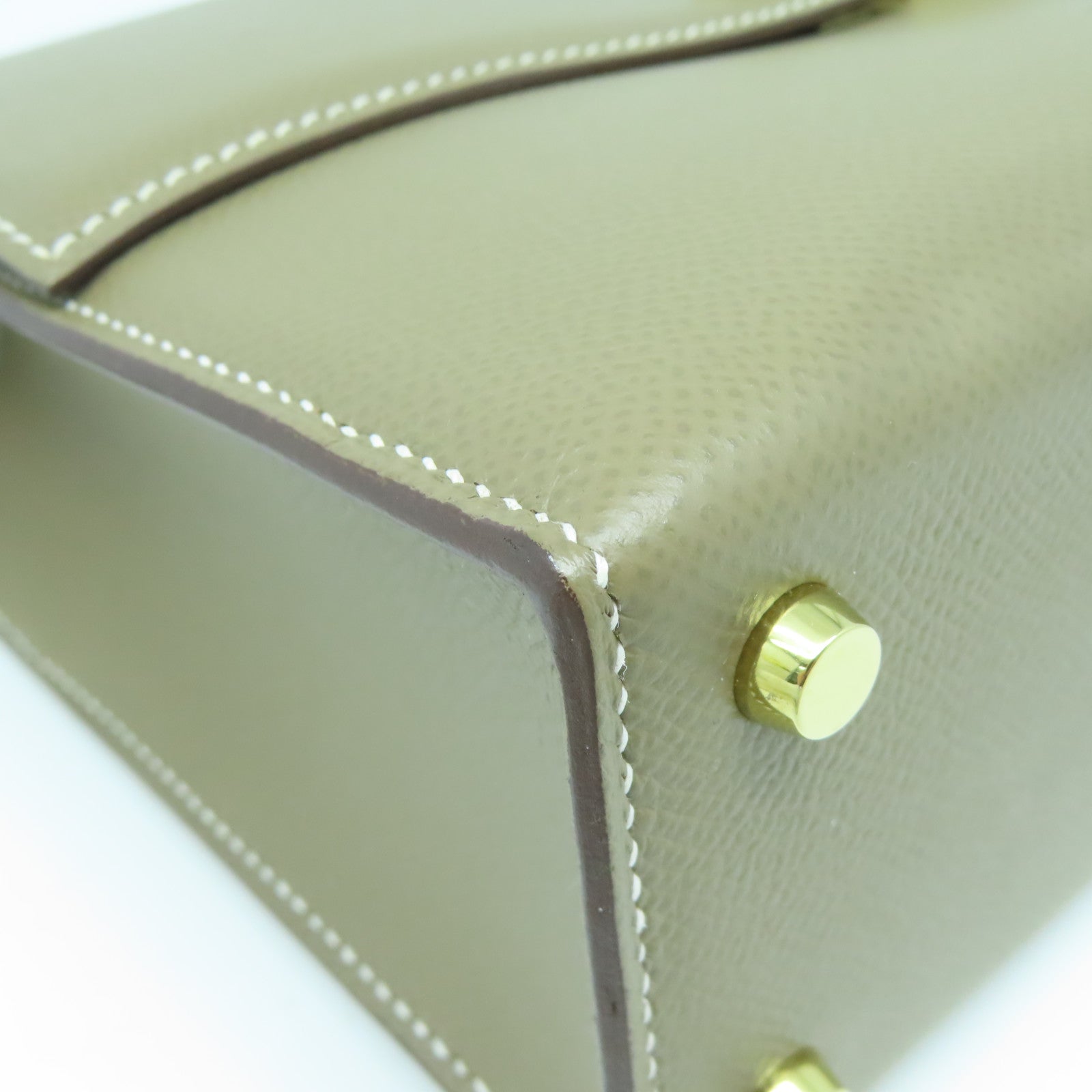 HERMES Epsom皮革Verrou 23金扣肩背袋大象灰色