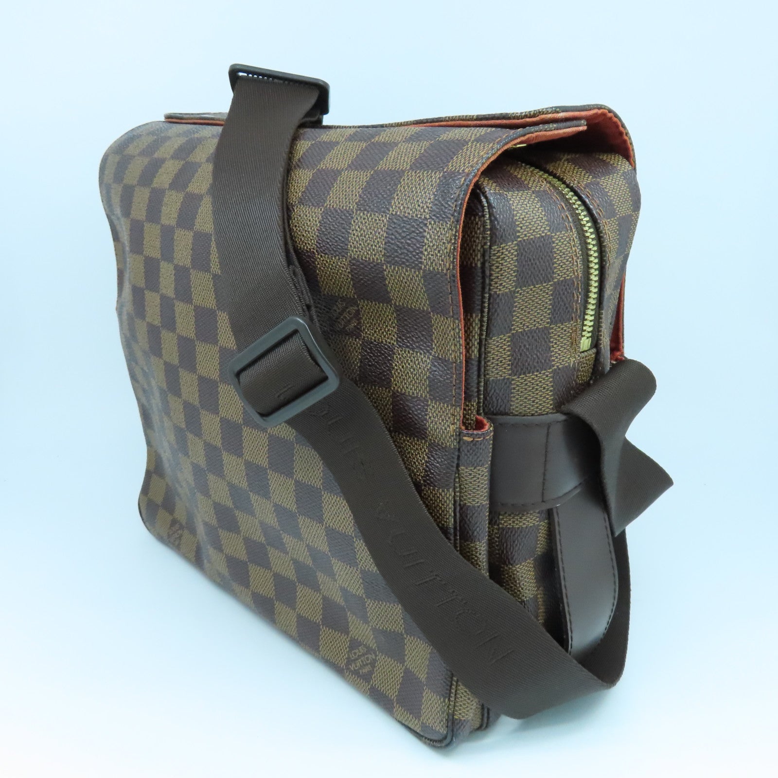 LOUIS VUITTON Damier Naviglio金扣肩背袋啡色