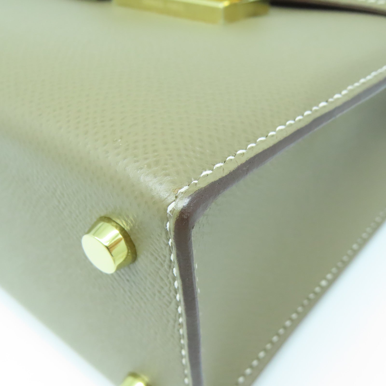 HERMES Epsom皮革Verrou 23金扣肩背袋大象灰色