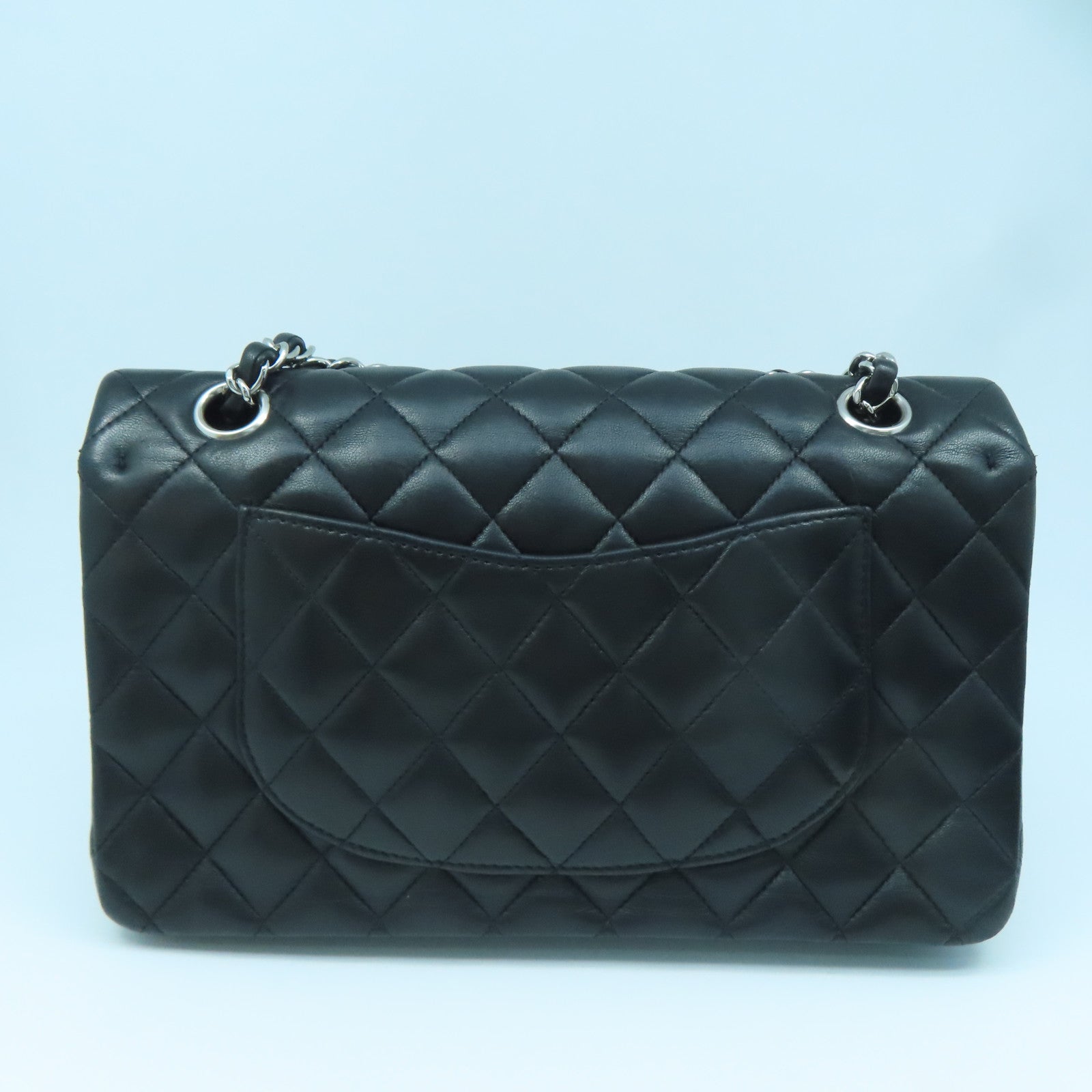 CHANEL 【激減優惠】菱格羊皮皮革Chain Shoulder Bag銀扣鏈帶肩背袋黑色