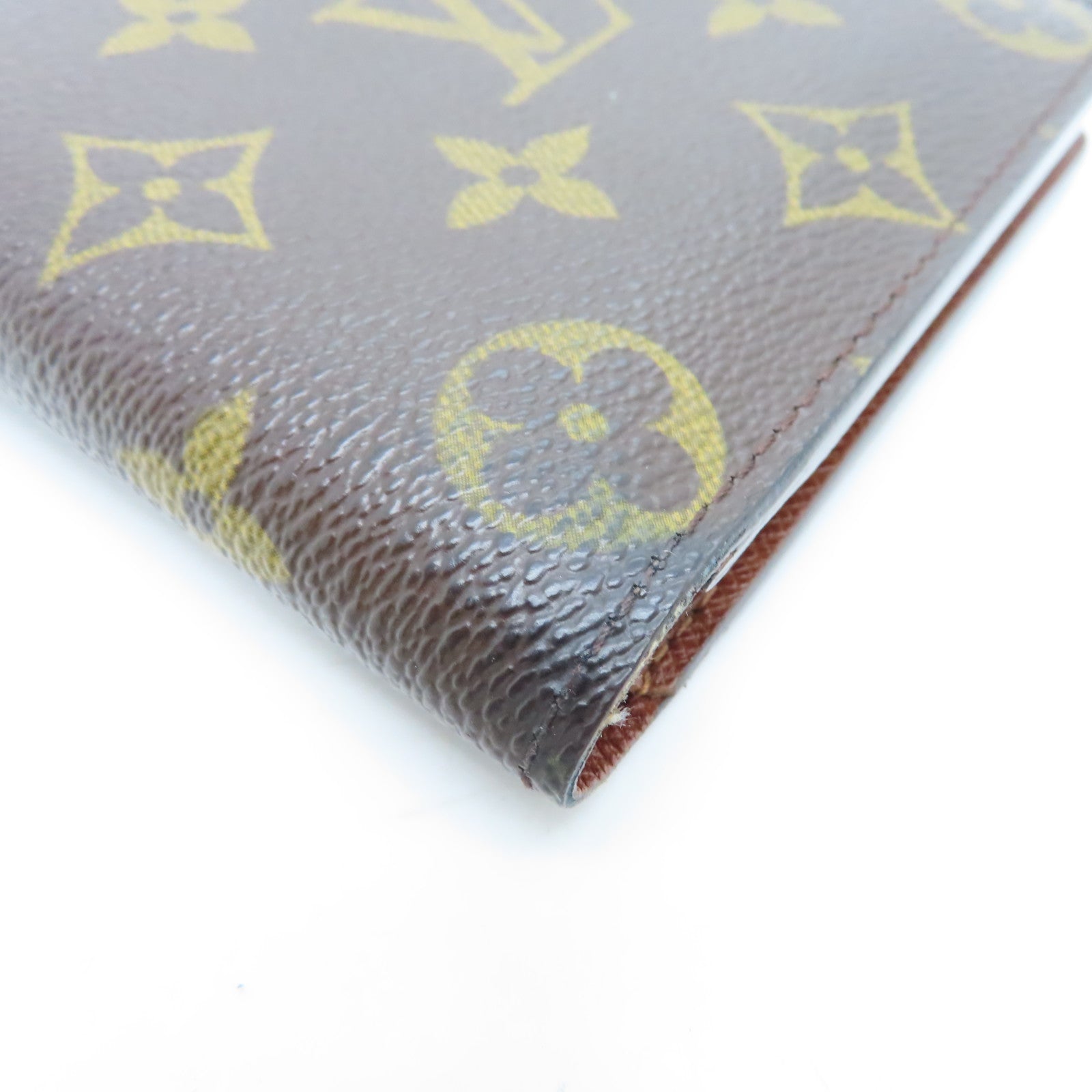 LOUIS VUITTON Monogram Multiple Wallet Gold Buckle Wallet Brown