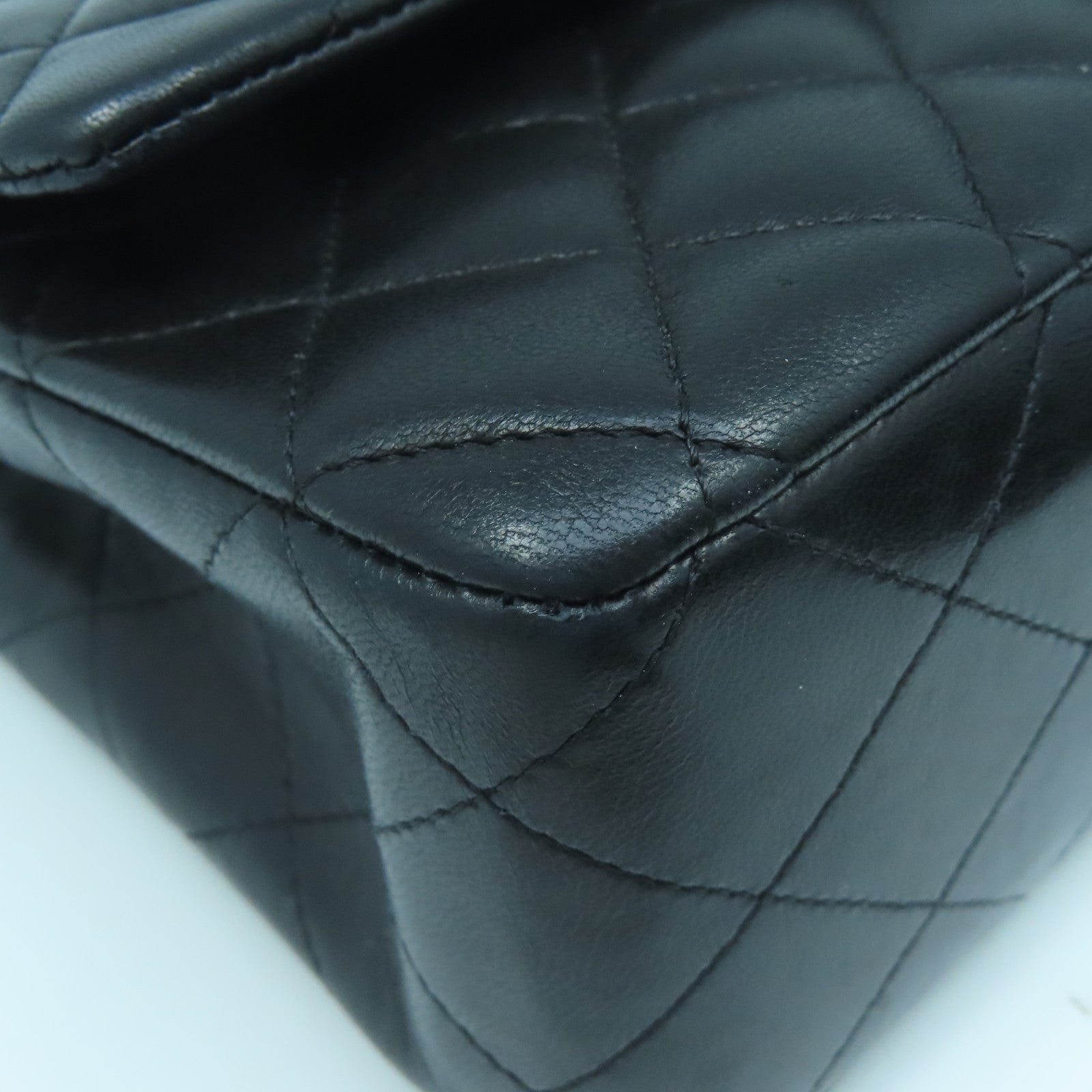 CHANEL 【激減優惠】菱格羊皮皮革Chain Shoulder Bag銀扣鏈帶肩背袋黑色