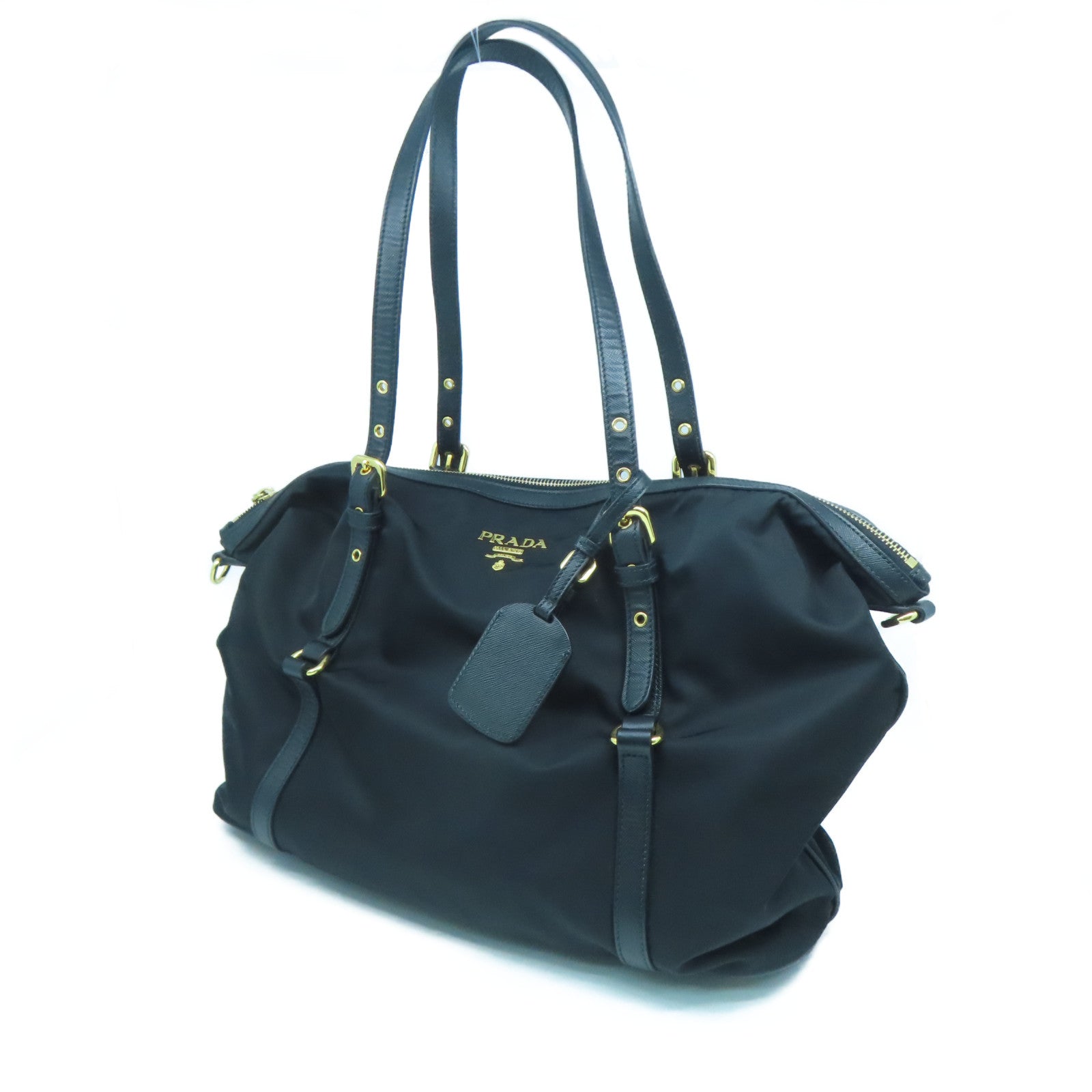 PRADA 尼龍2 Way Shoulder Bag金扣手挽肩背兩用袋黑色