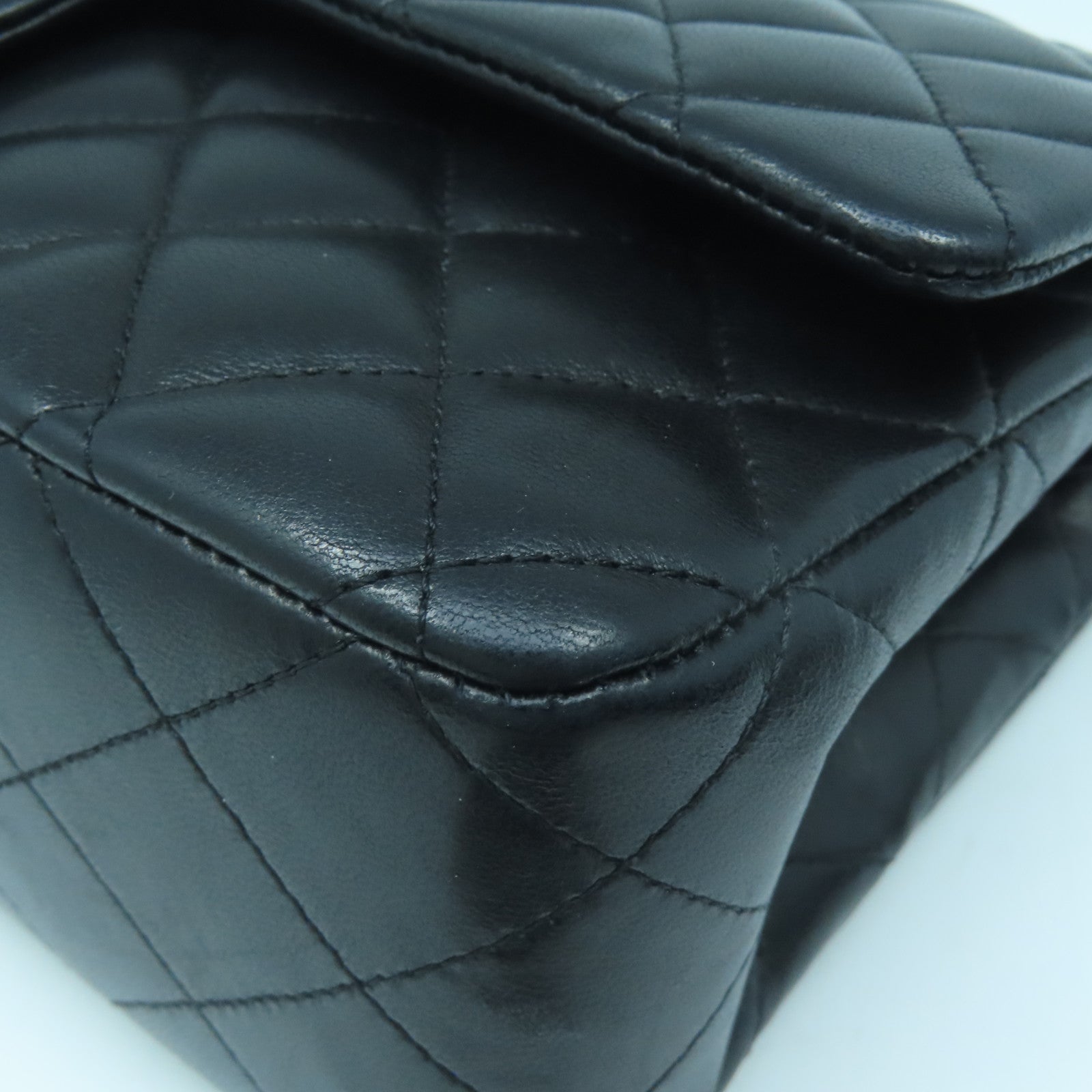 CHANEL 【激減優惠】菱格羊皮皮革Chain Shoulder Bag銀扣鏈帶肩背袋黑色
