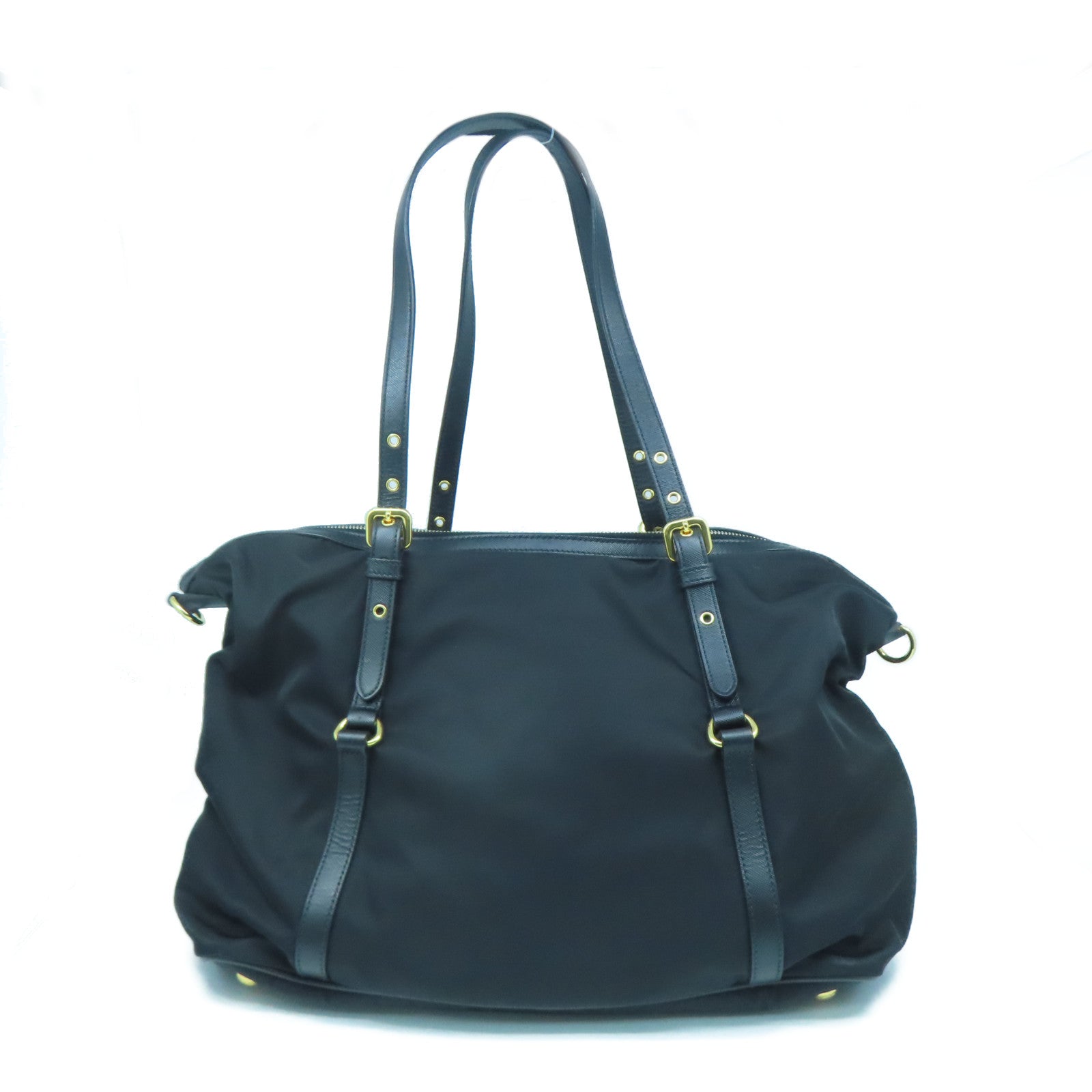 PRADA 尼龍2 Way Shoulder Bag金扣手挽肩背兩用袋黑色