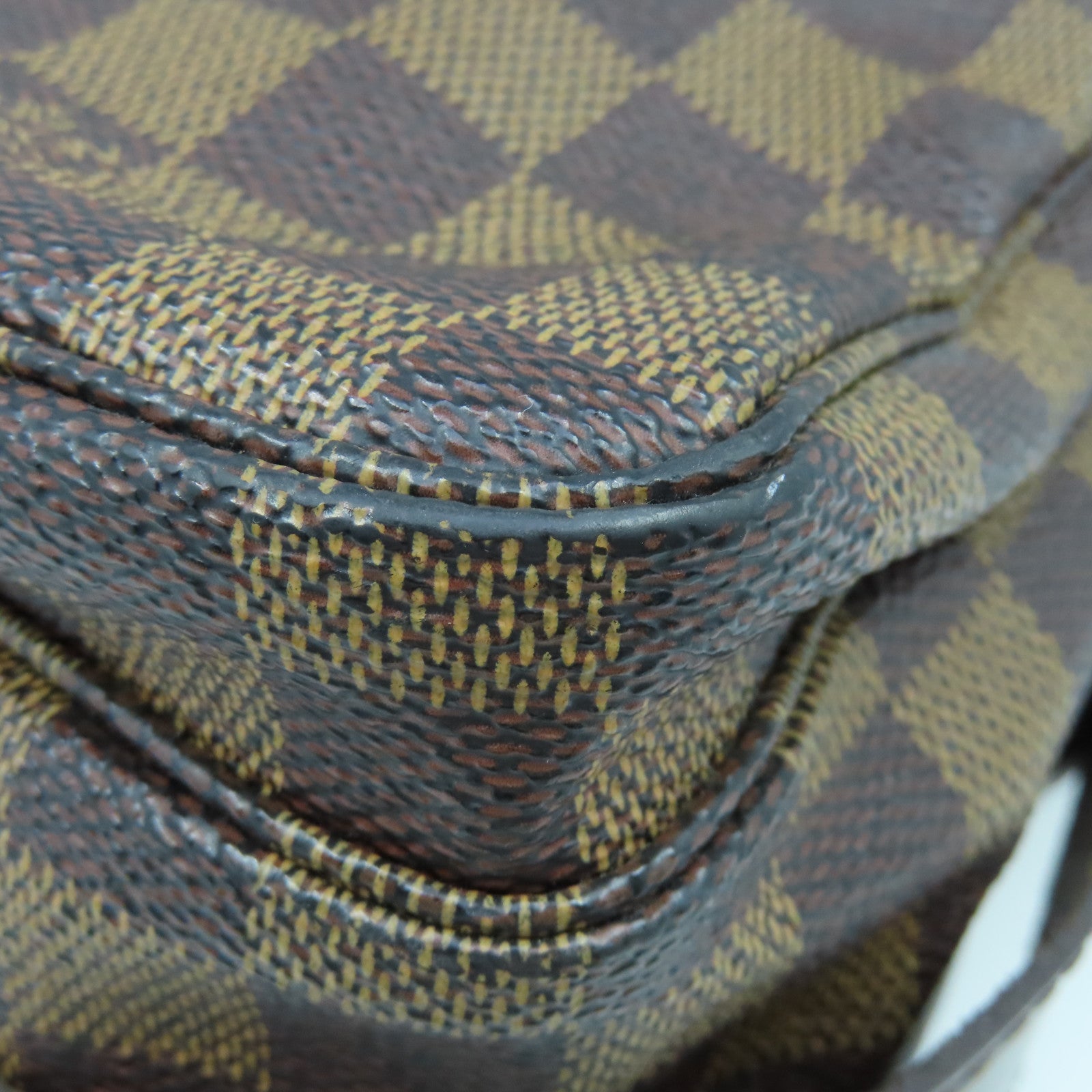 LOUIS VUITTON Damier Naviglio金扣肩背袋啡色