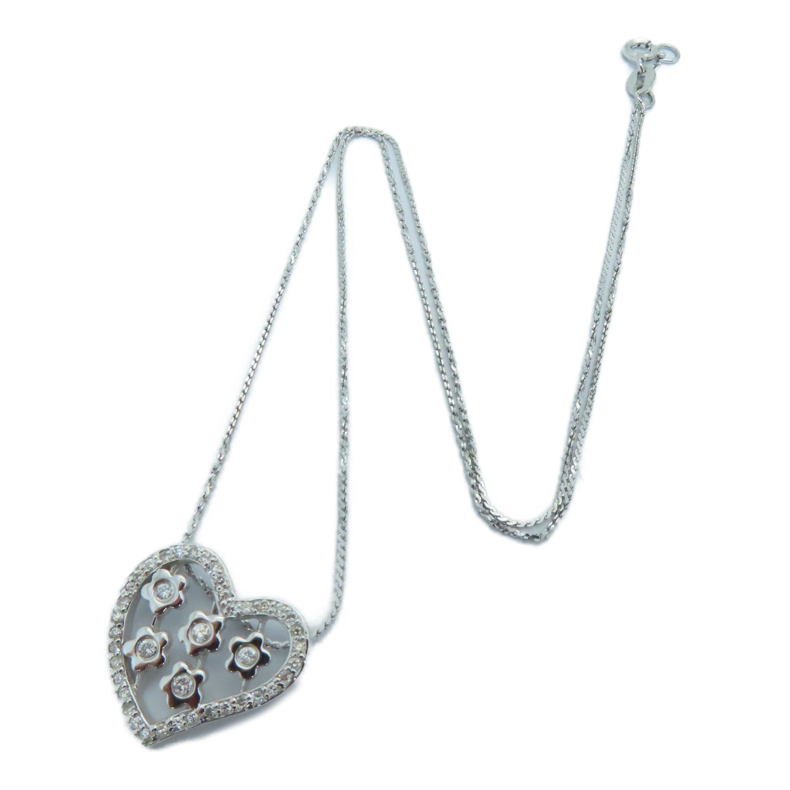 JEWELRY [Sharp Discount] 18K White Gold/925 Sterling Silver Diamond Necklace 0.37ct Diamond Necklace