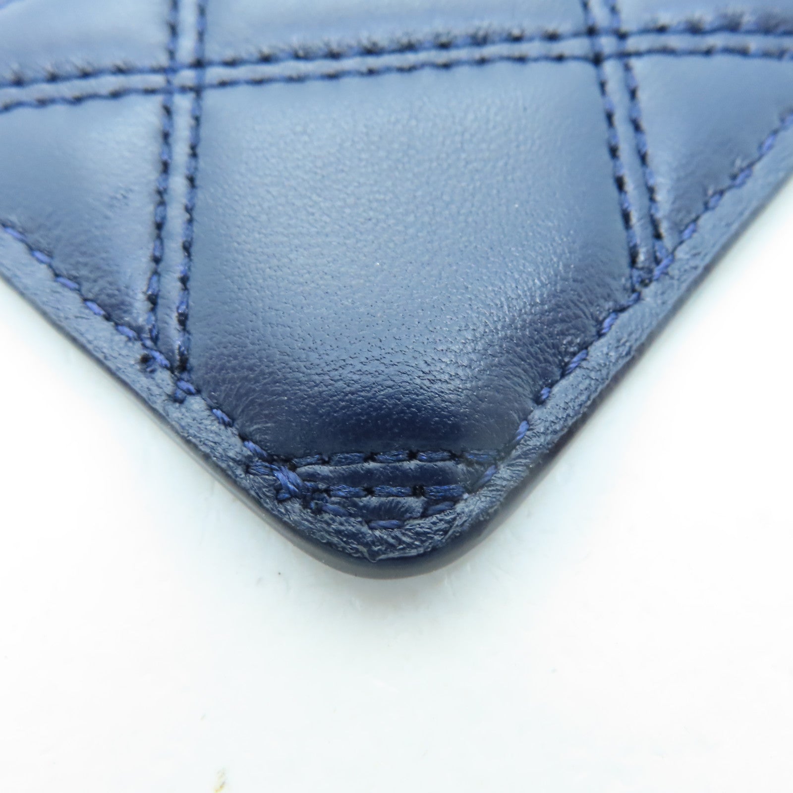 Tory Burch 牛皮皮革Card Case金扣卡片套深藍色