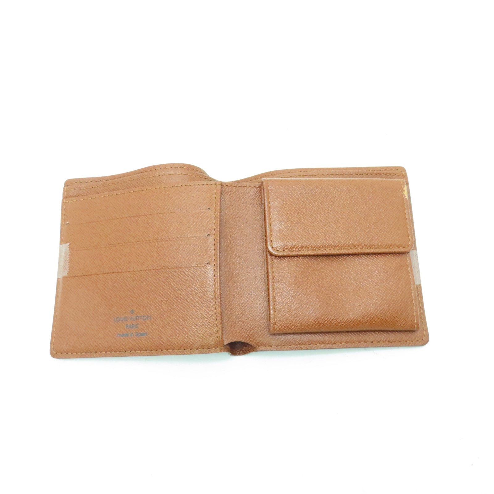 LOUIS VUITTON Monogram Multiple Wallet Gold Buckle Wallet Brown