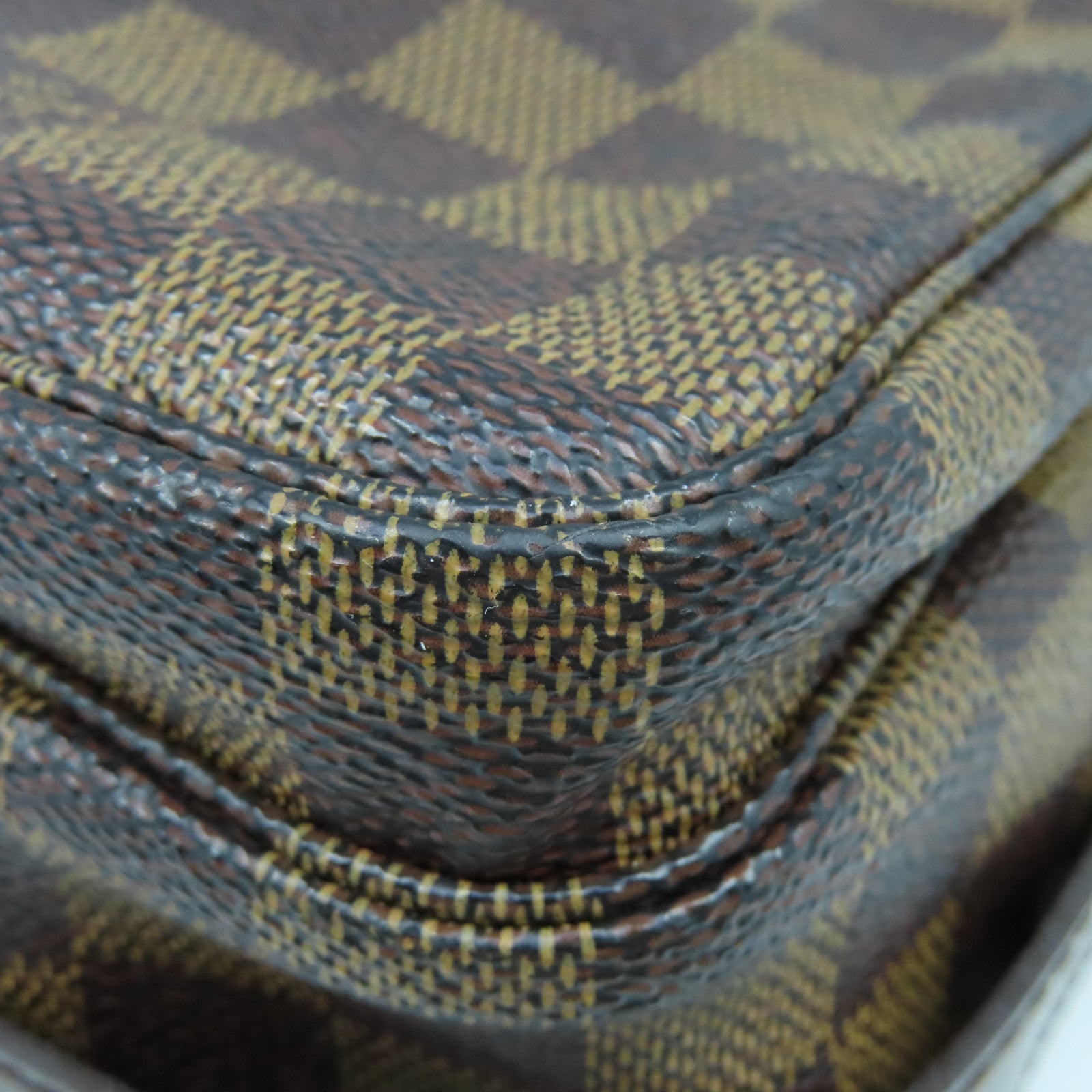 LOUIS VUITTON Damier Naviglio金扣肩背袋啡色