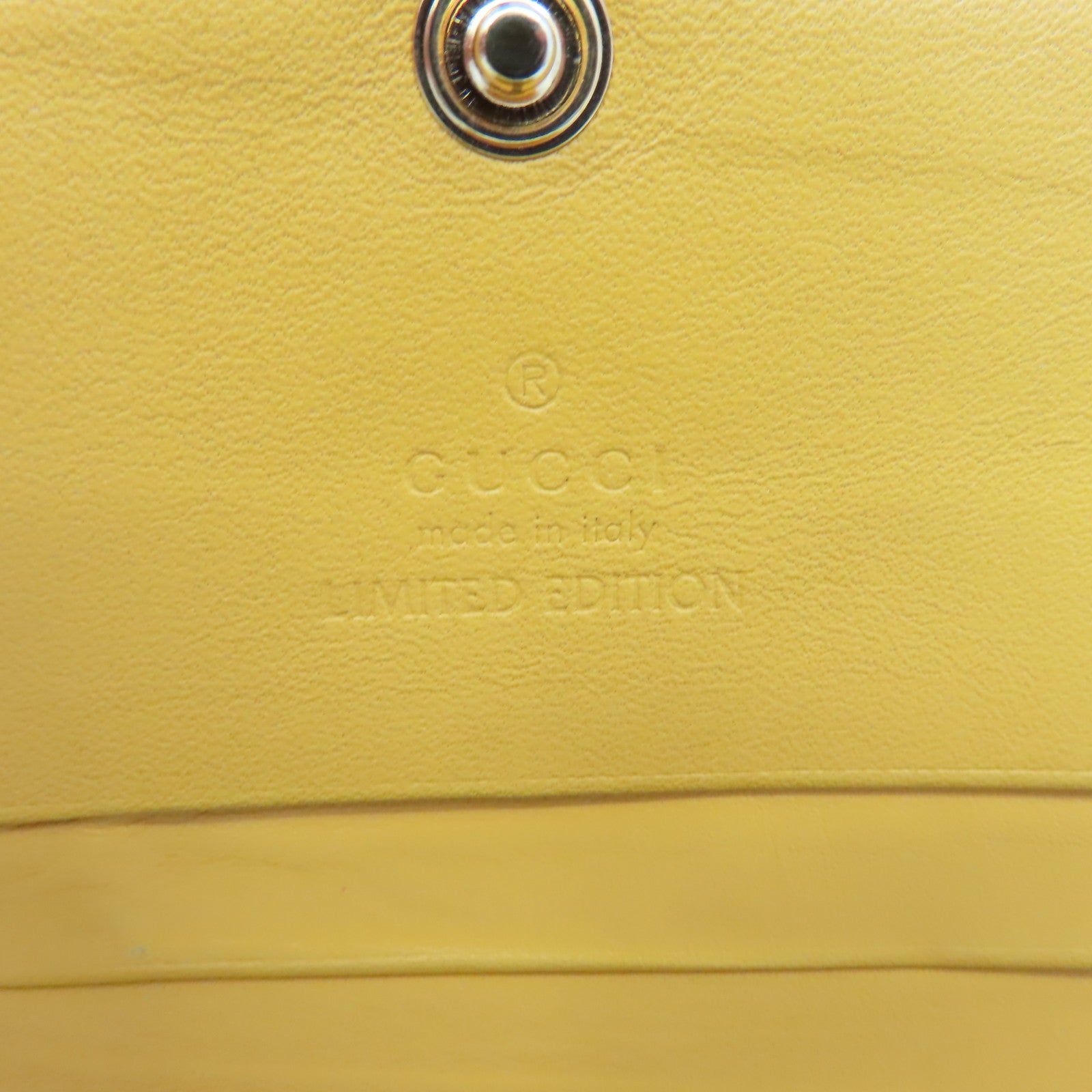 GUCCI 塗層帆布Short Wallet錢包啡色/黃色