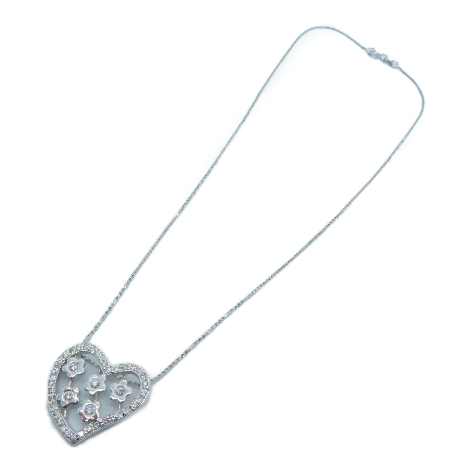 JEWELRY [Sharp Discount] 18K White Gold/925 Sterling Silver Diamond Necklace 0.37ct Diamond Necklace