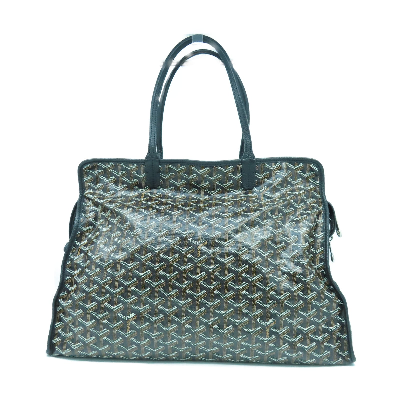 GOYARD 塗層帆布Sac Hardy Pet Carrier PM銀扣肩背袋黑色