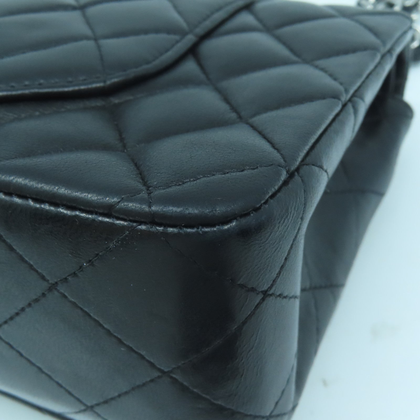 CHANEL 【激減優惠】菱格羊皮皮革Chain Shoulder Bag銀扣鏈帶肩背袋黑色