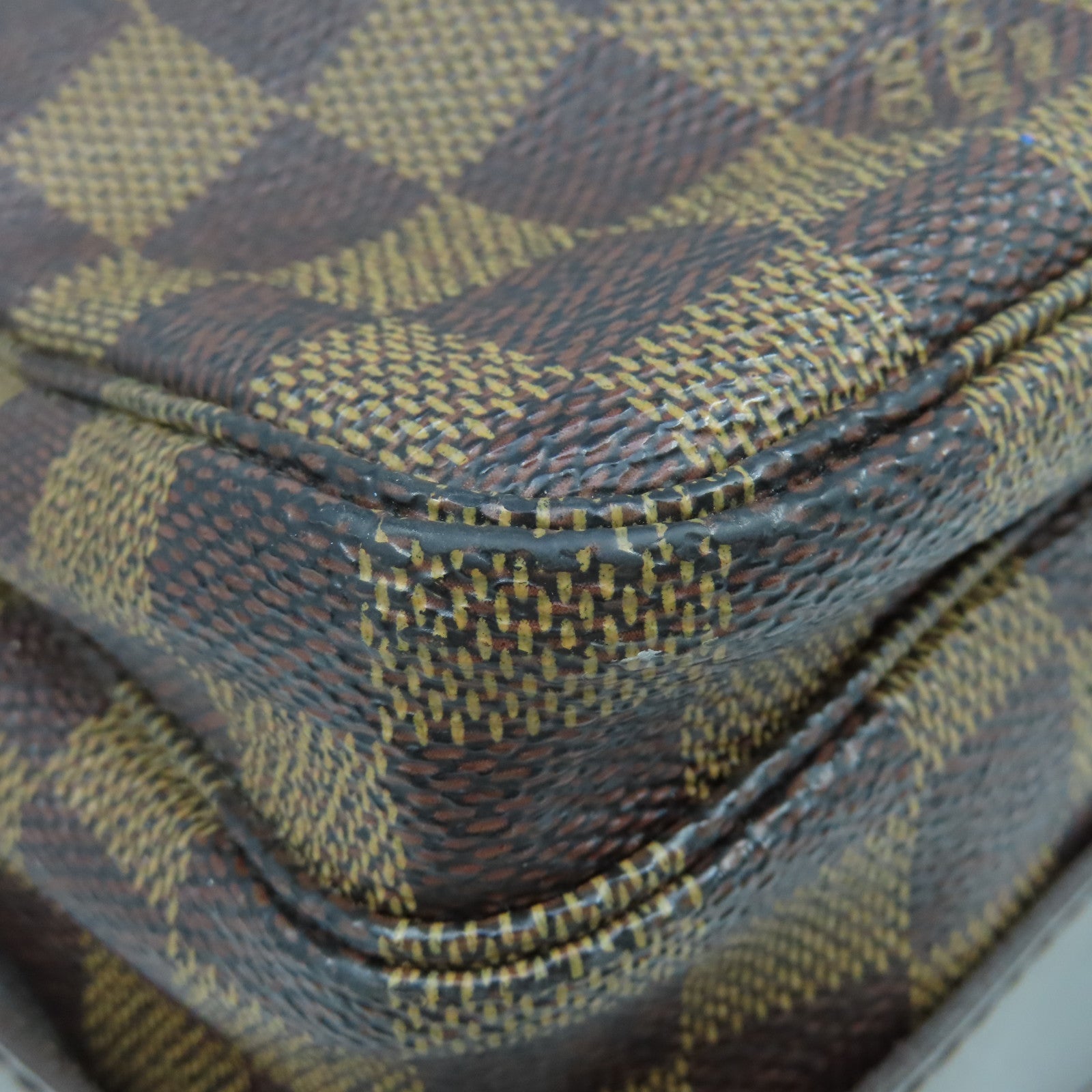 LOUIS VUITTON Damier Naviglio金扣肩背袋啡色