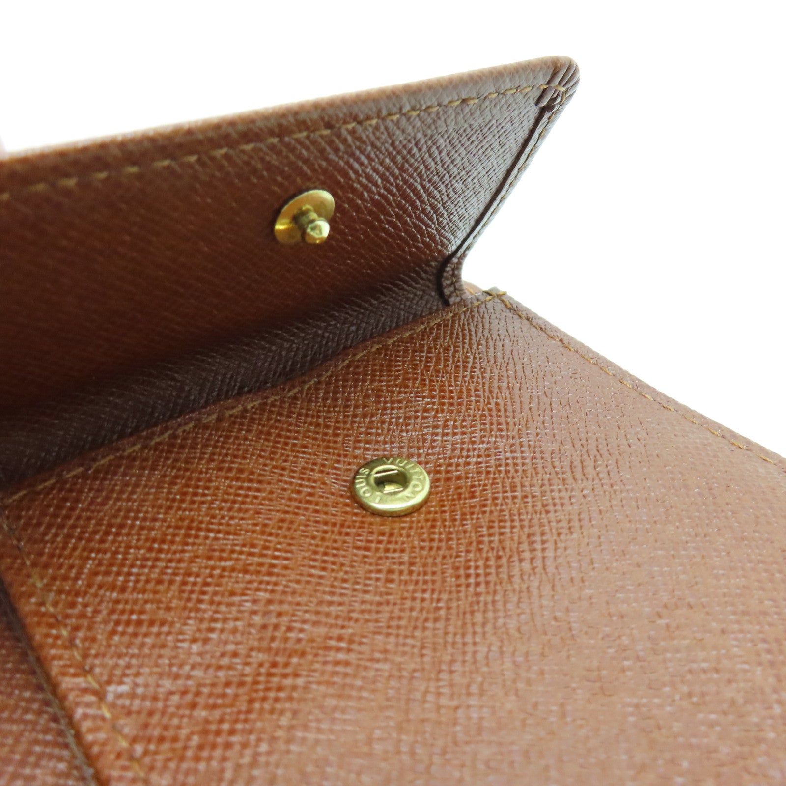 LOUIS VUITTON Monogram Multiple Wallet Gold Buckle Wallet Brown