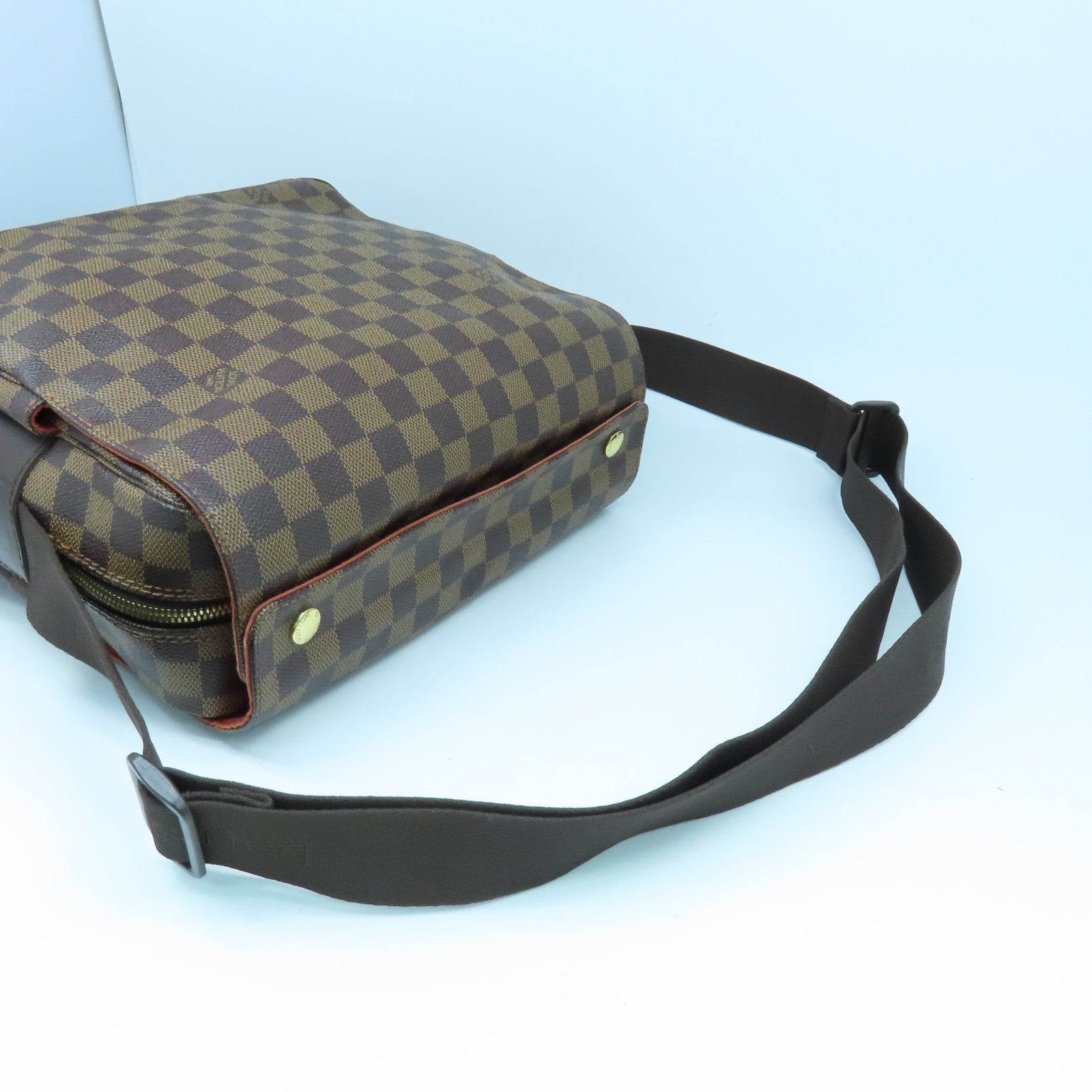LOUIS VUITTON Damier Naviglio金扣肩背袋啡色