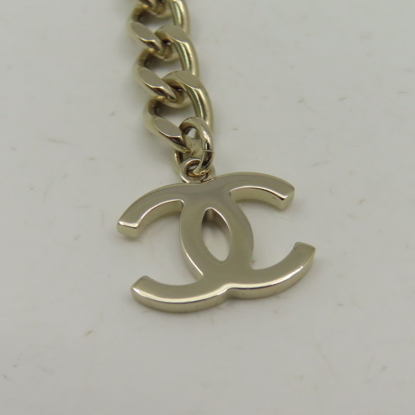 CHANEL 金屬/皮革Belt金扣腰帶黑色/金色