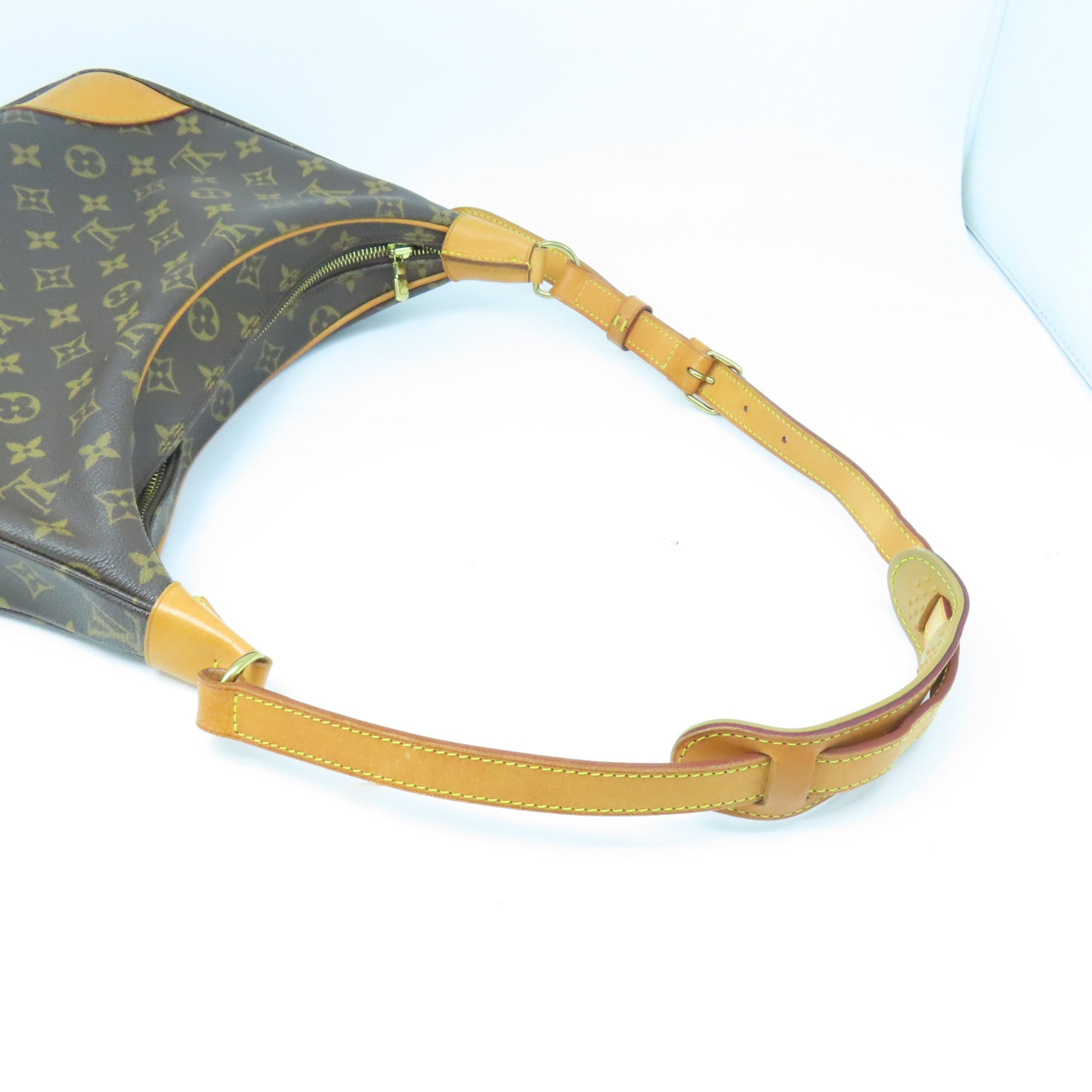 LOUIS VUITTON Monogram Boulogne Gold Buckle Shoulder Bag Brown