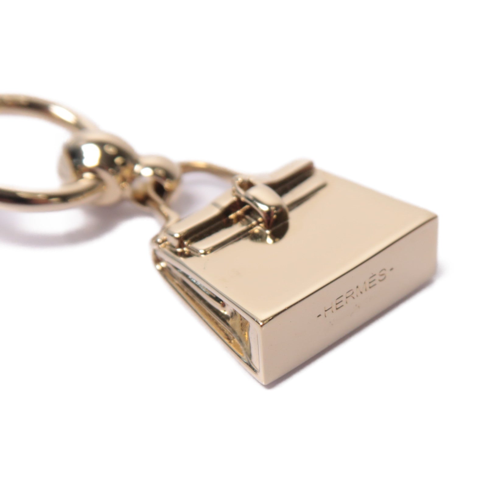 HERMES 金屬Mini Kelly Twilly Ring絲巾扣金色