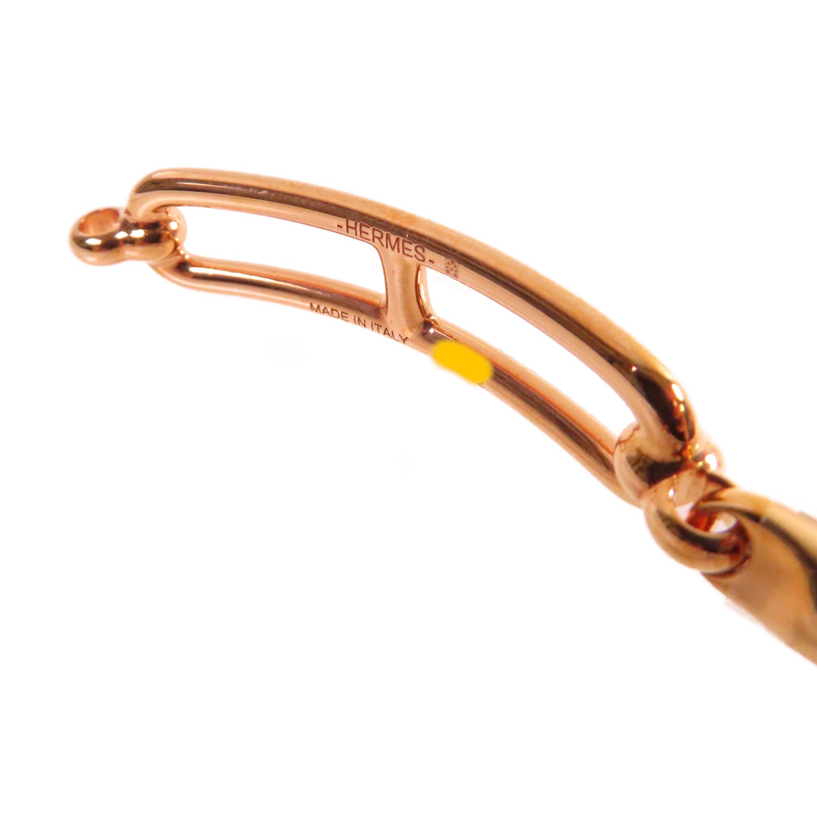 HERMES 印花絲綢/金屬Roulis Double Tour Bracelet金扣手鐲紫色/米色