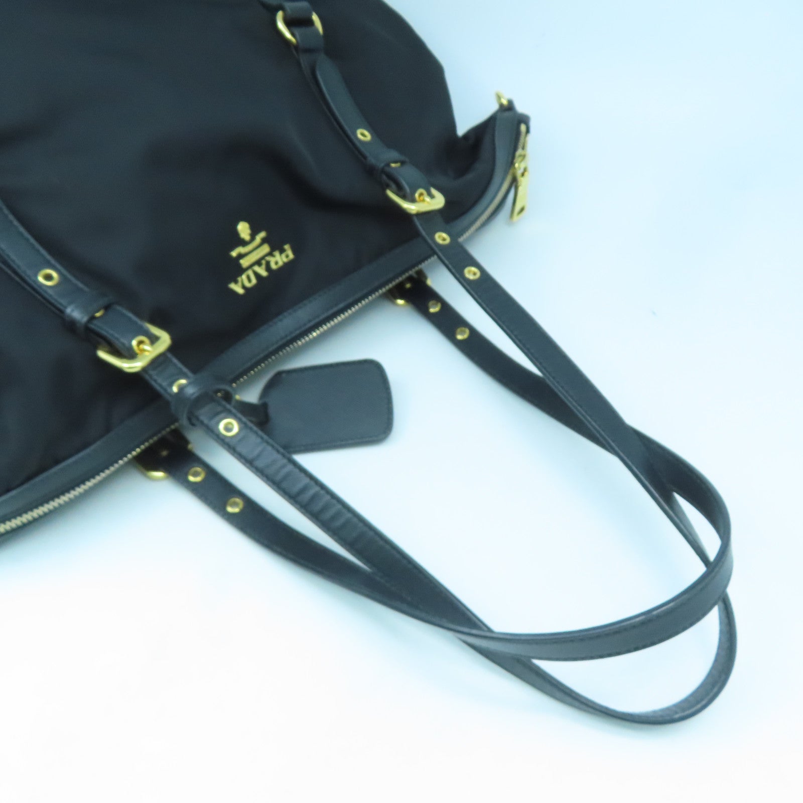 PRADA 尼龍2 Way Shoulder Bag金扣手挽肩背兩用袋黑色