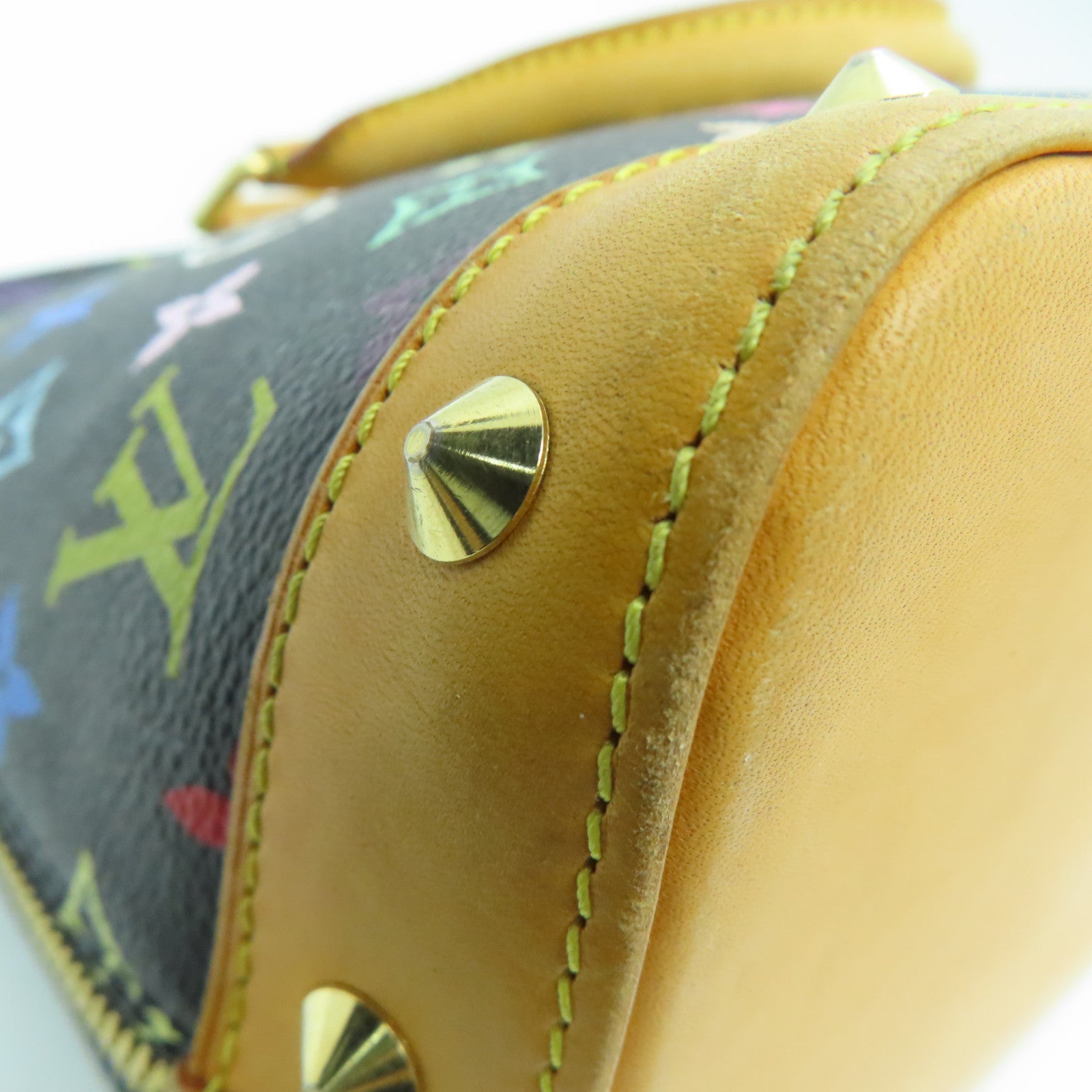 LOUIS VUITTON Monogram Multicolore Alma PM金扣手挽袋黑色彩色