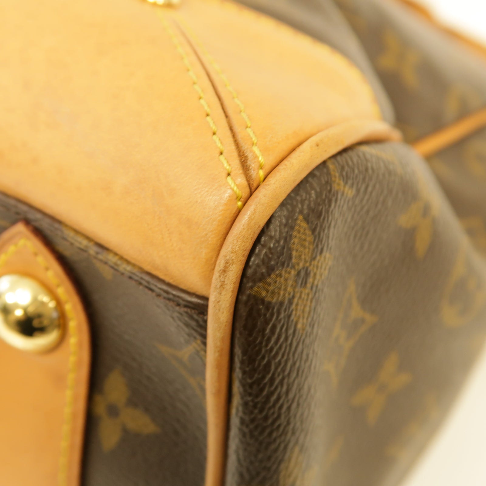 LOUIS VUITTON Monogram Retiro PM金扣手挽肩背兩用袋棕色