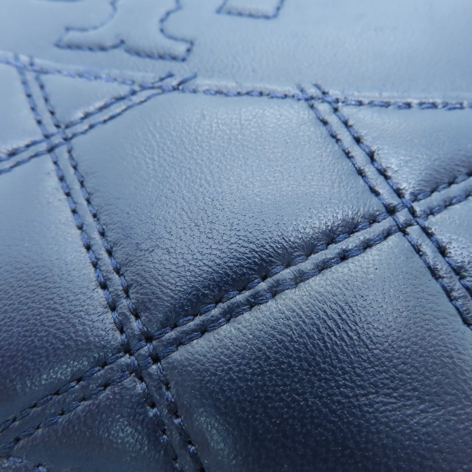Tory Burch 牛皮皮革Card Case金扣卡片套深藍色