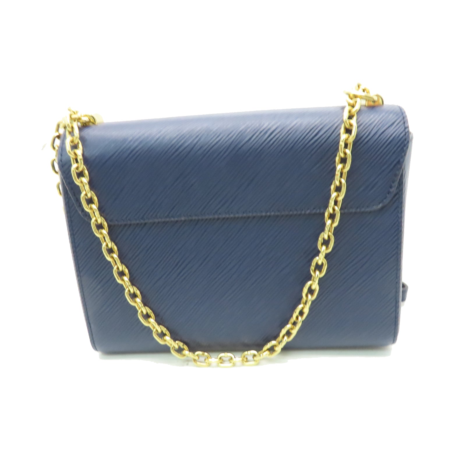 LOUIS VUITTON Epi Twist MM Gold Buckle Chain Shoulder Bag Blue