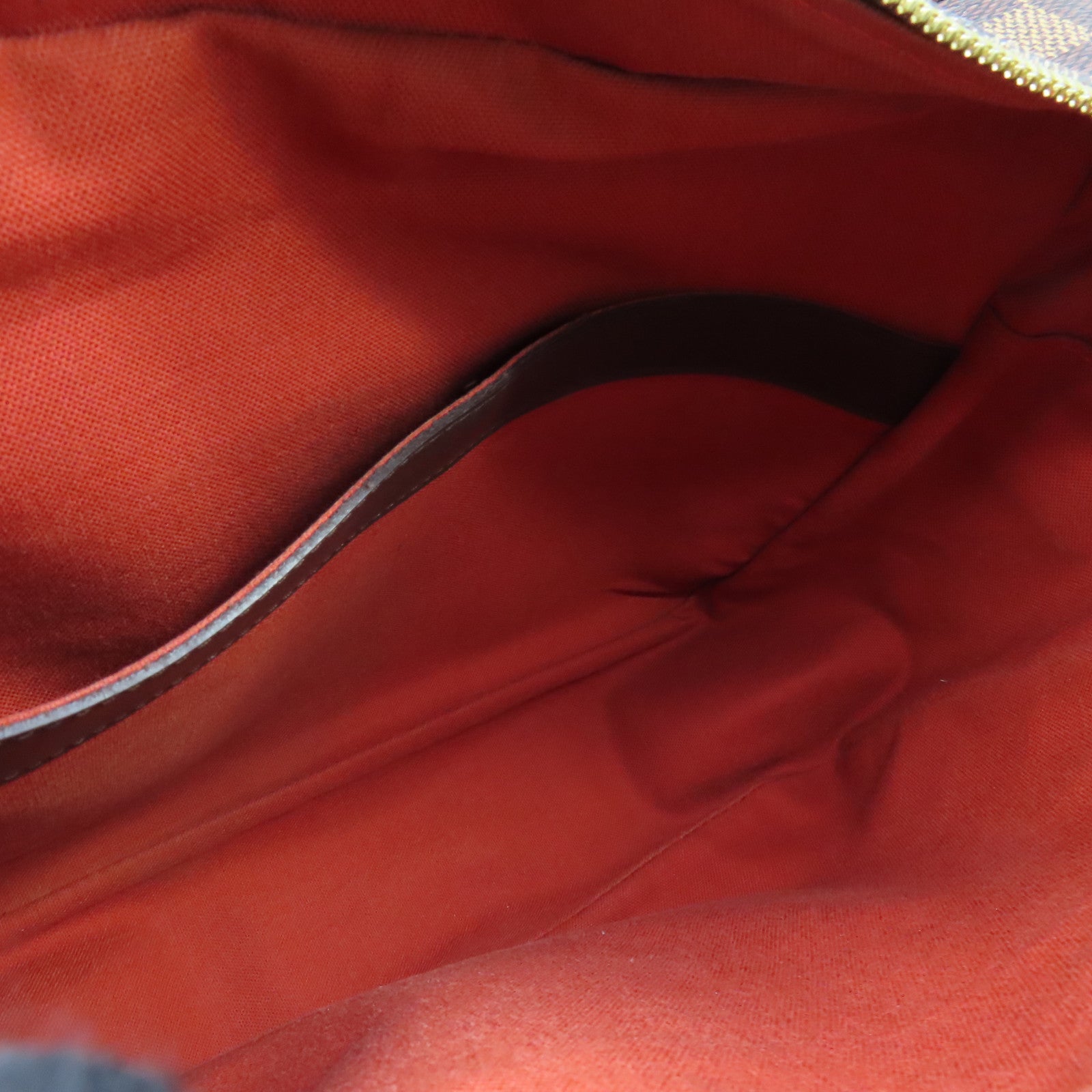 LOUIS VUITTON Damier Naviglio Gold Buckle Shoulder Bag Brown