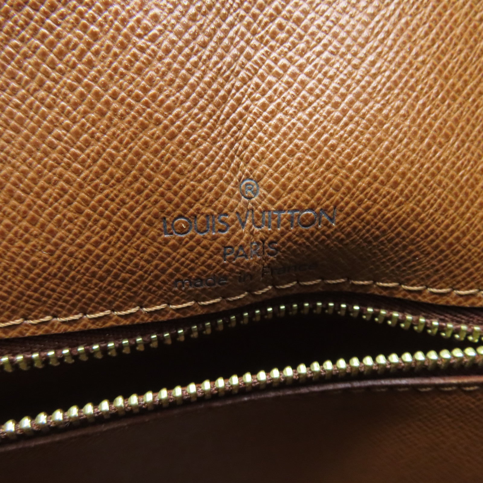 LOUIS VUITTON Monogram Boulogne Gold Buckle Shoulder Bag Brown
