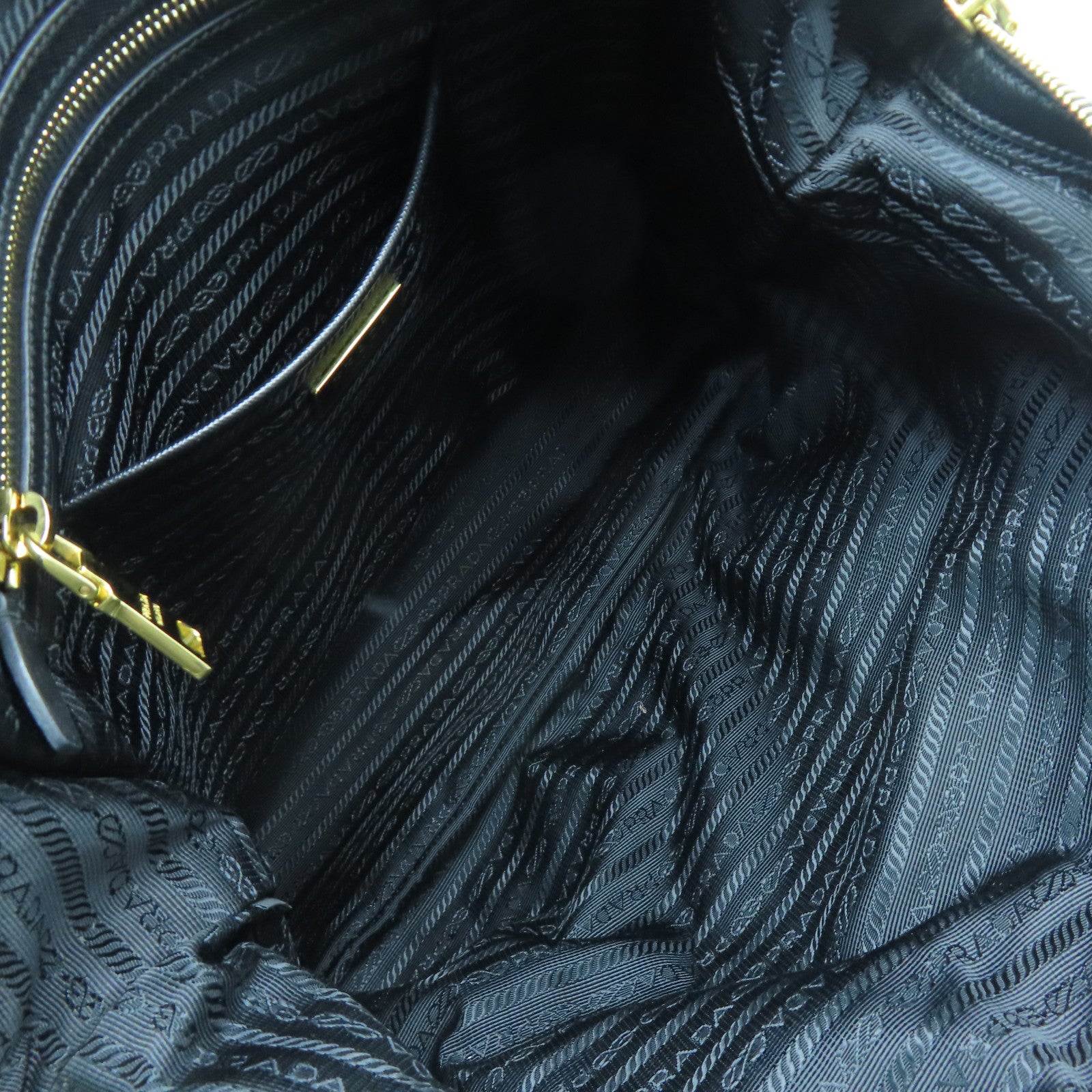 PRADA 尼龍2 Way Shoulder Bag金扣手挽肩背兩用袋黑色